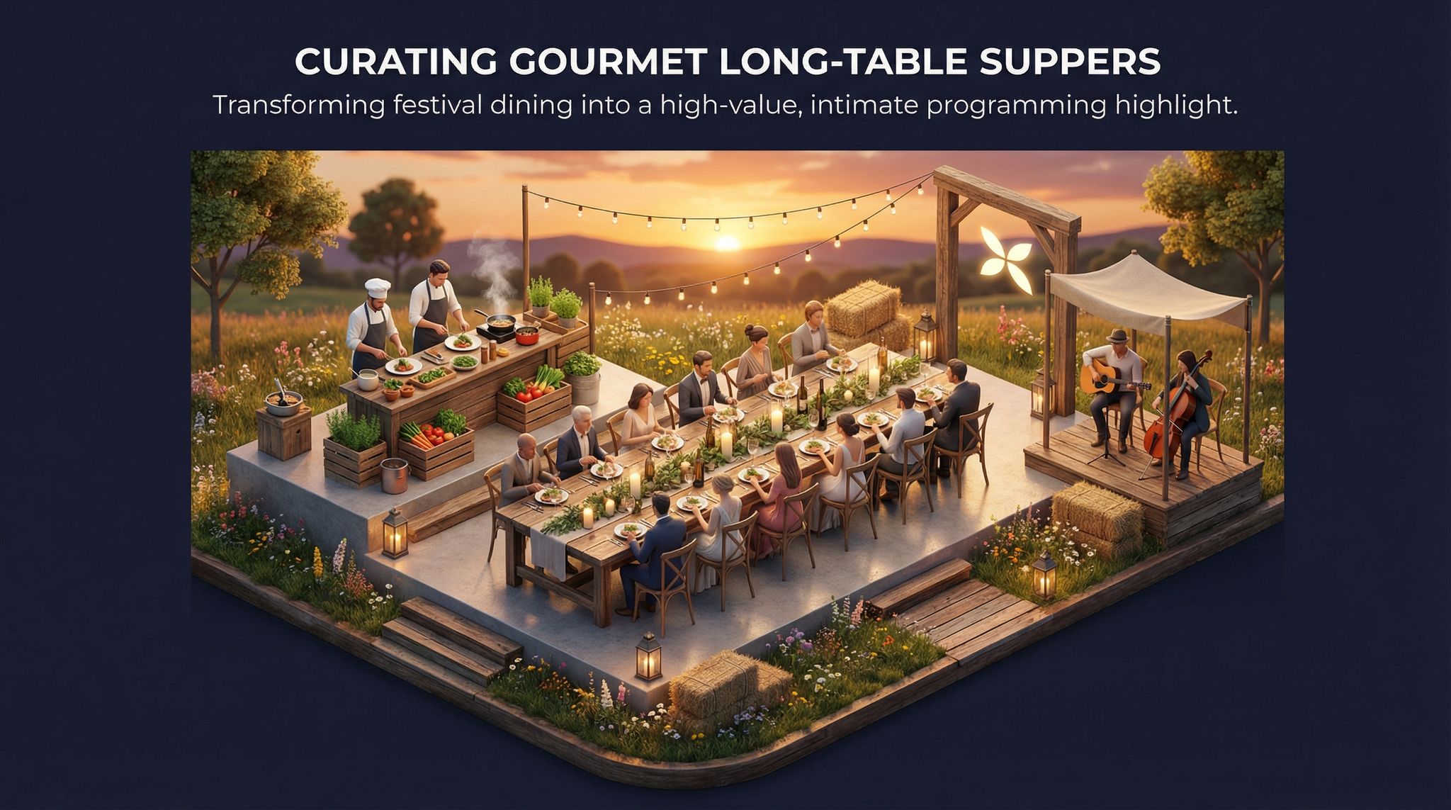 Curating Gourmet Long-Table Suppers