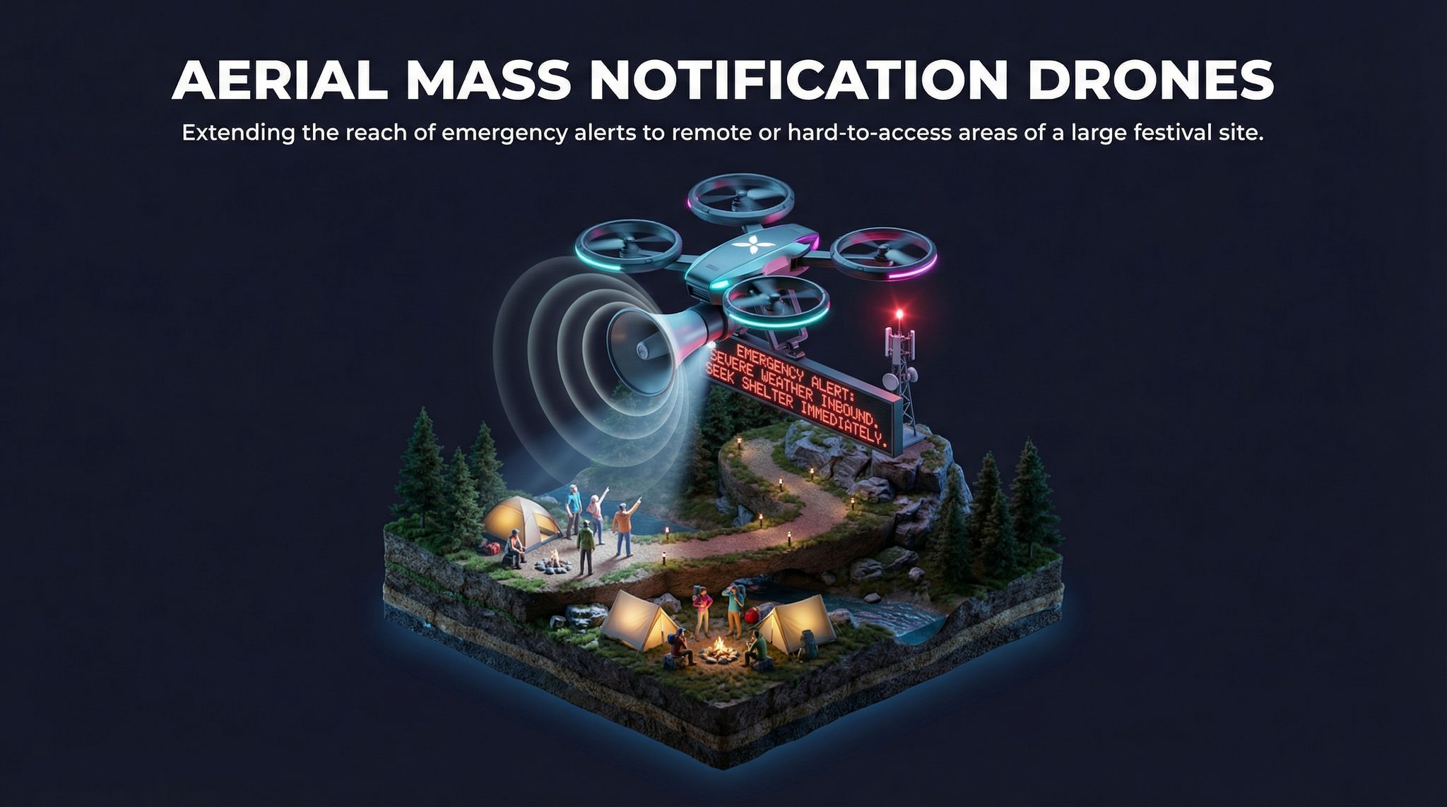 Aerial Mass Notification Drones