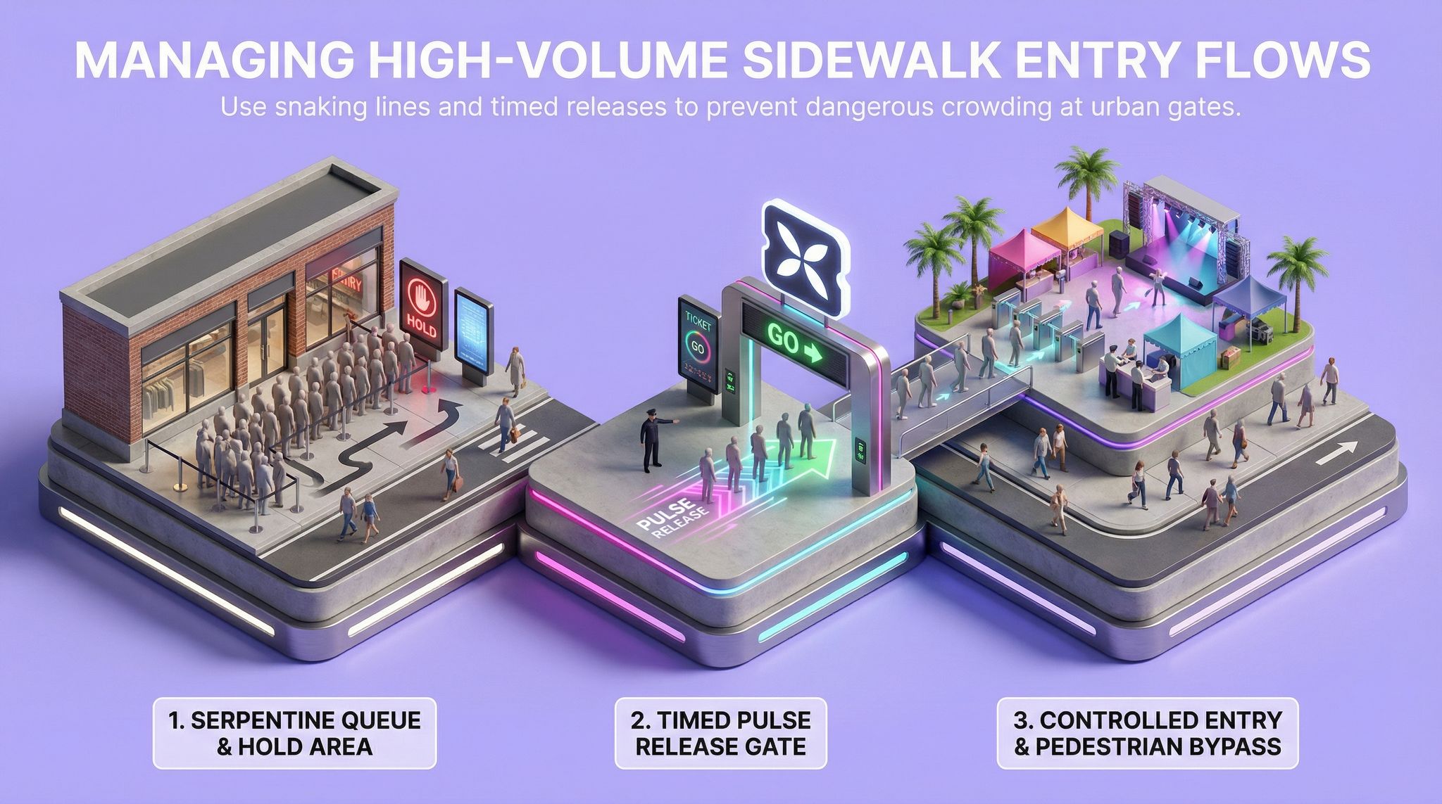 Managing High-Volume Sidewalk Entry Flows