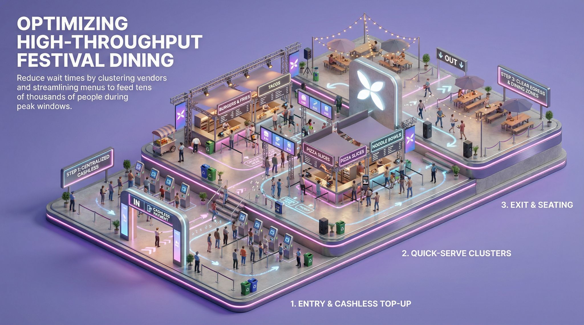 Optimizing High-Throughput Festival Dining