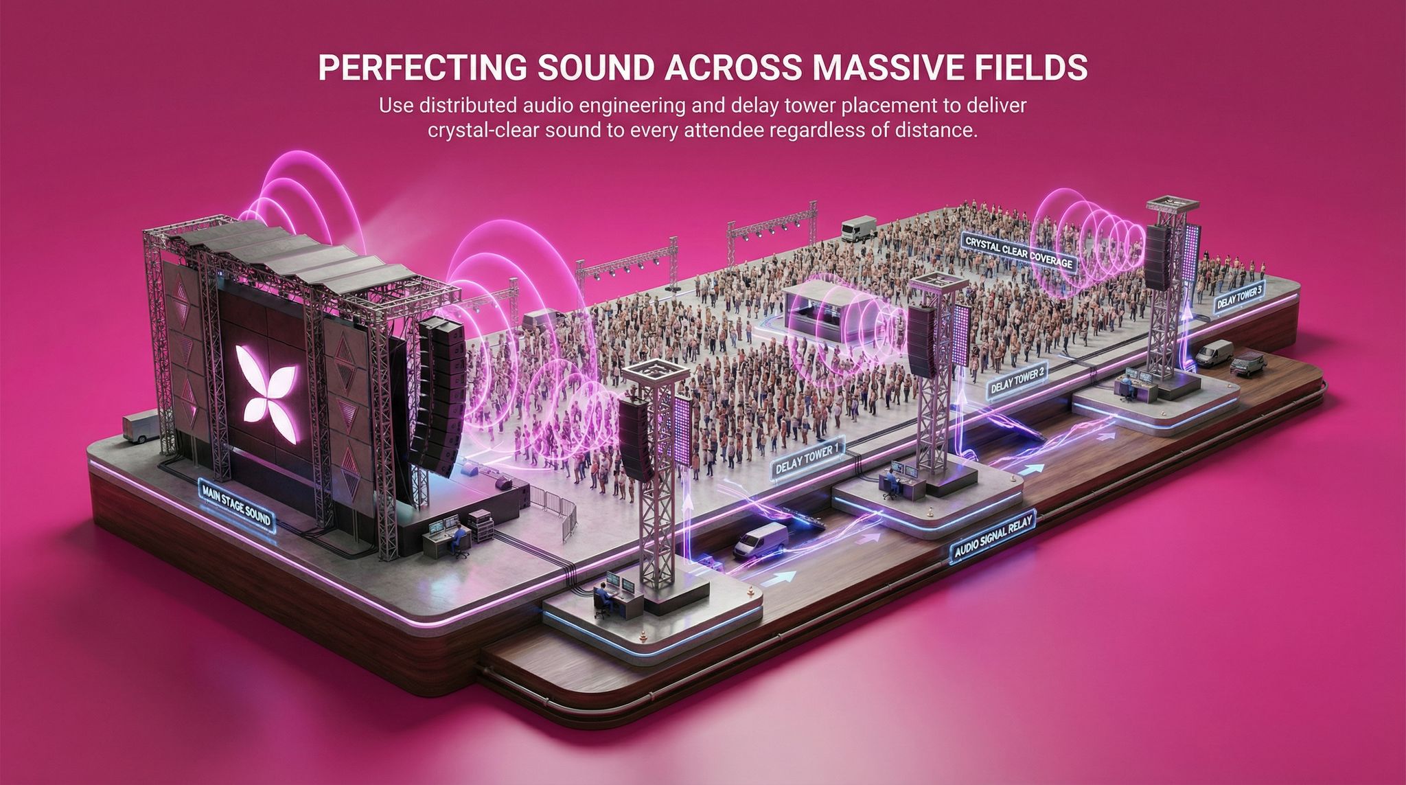 Perfecting Sound Across Massive Fields