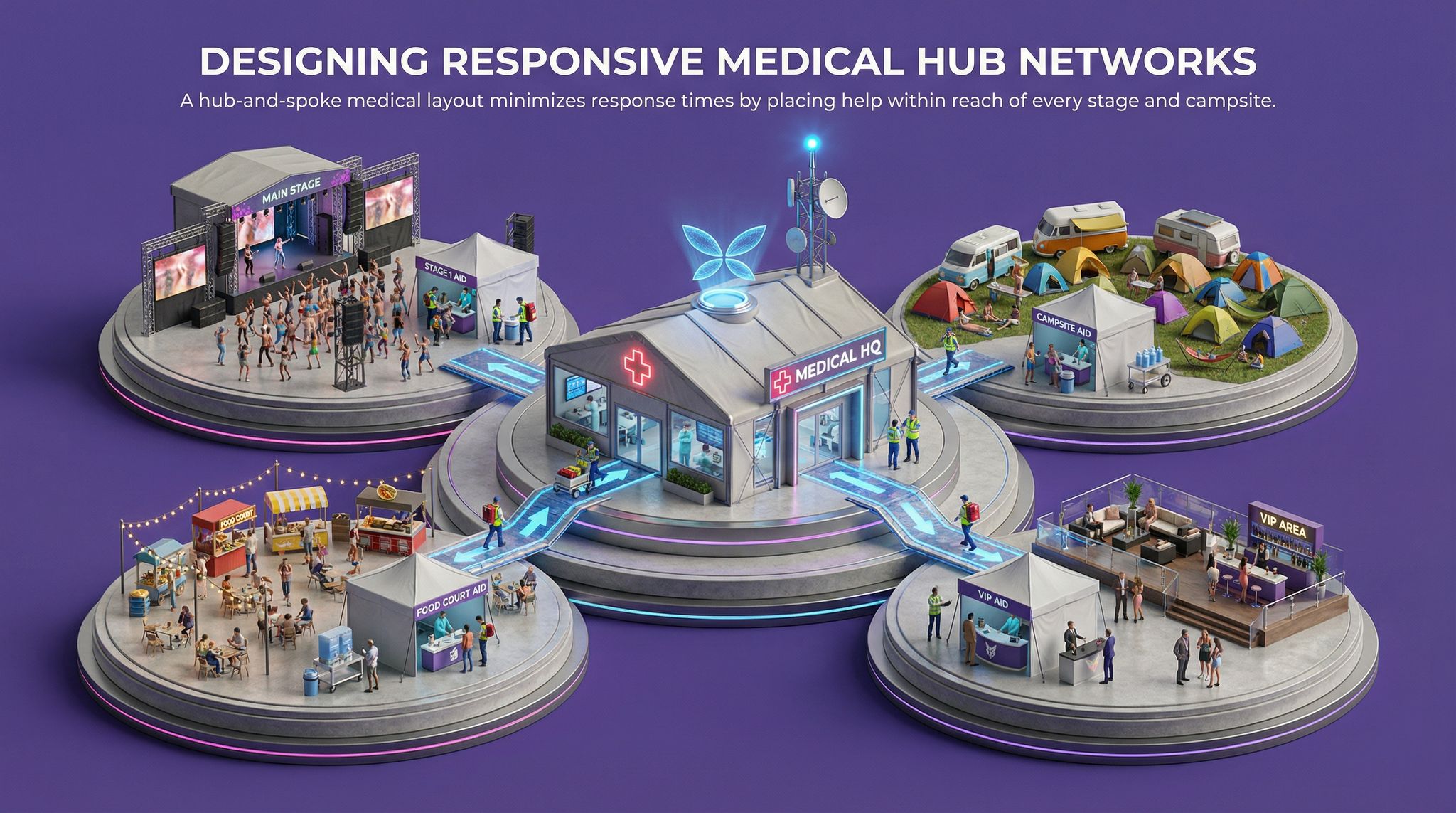Designing Responsive Medical Hub Networks