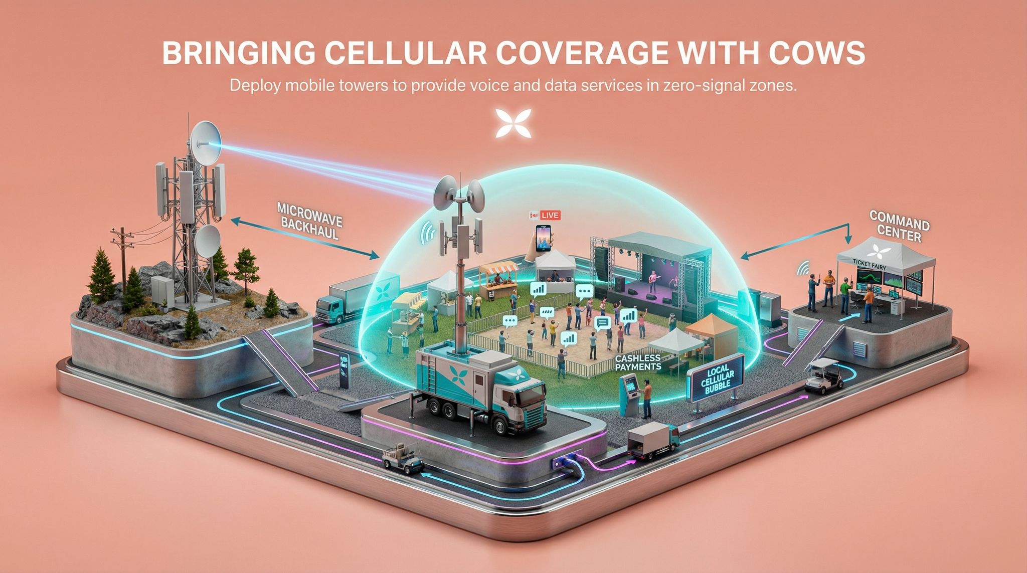 Bringing Cellular Coverage with COWs