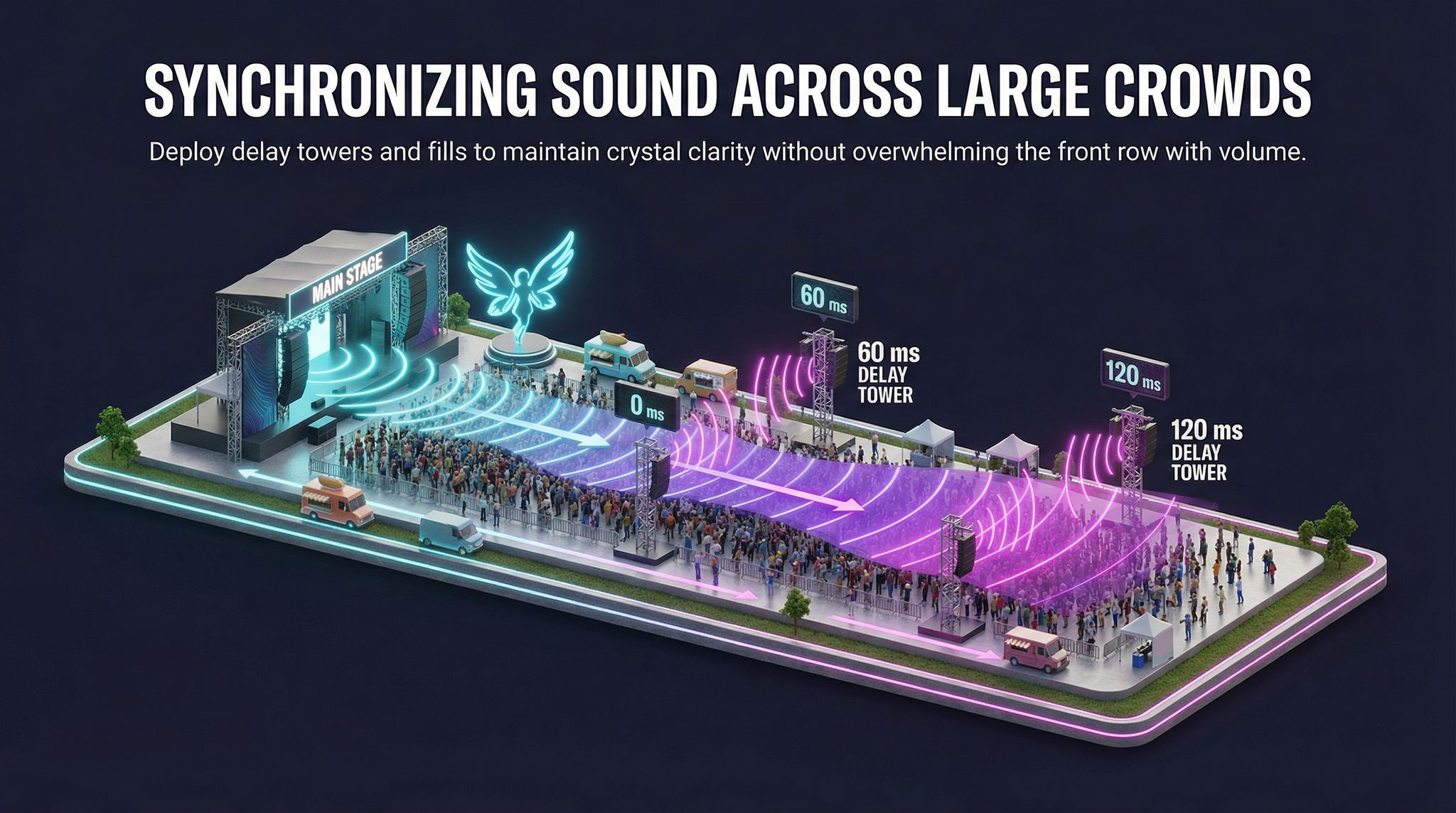 Synchronizing Sound Across Large Crowds