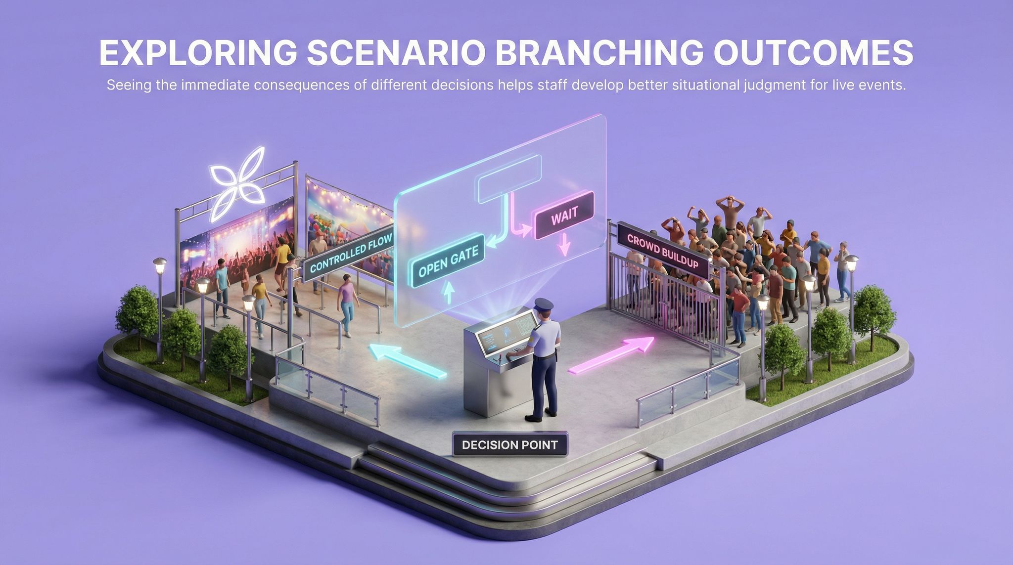Exploring Scenario Branching Outcomes