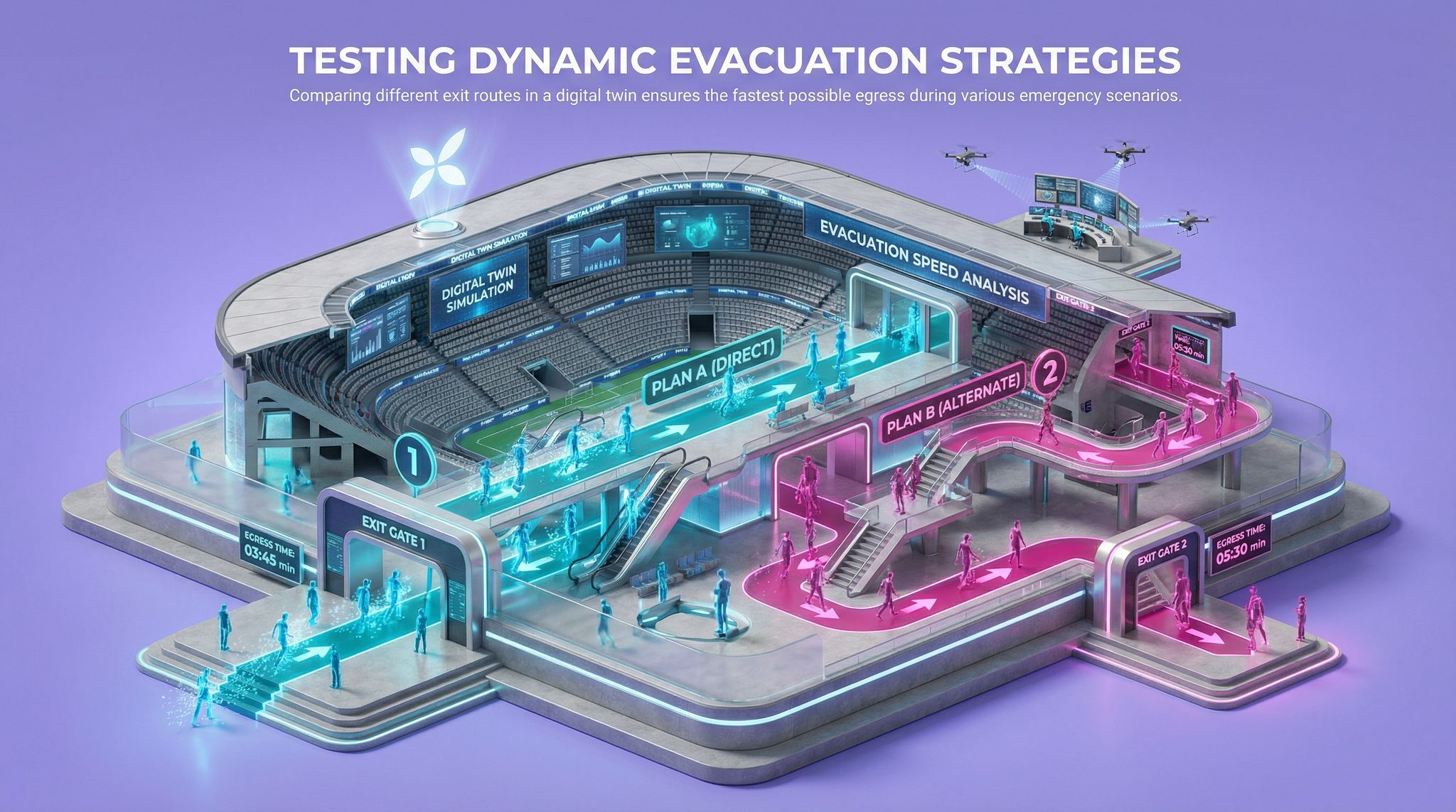 Testing Dynamic Evacuation Strategies