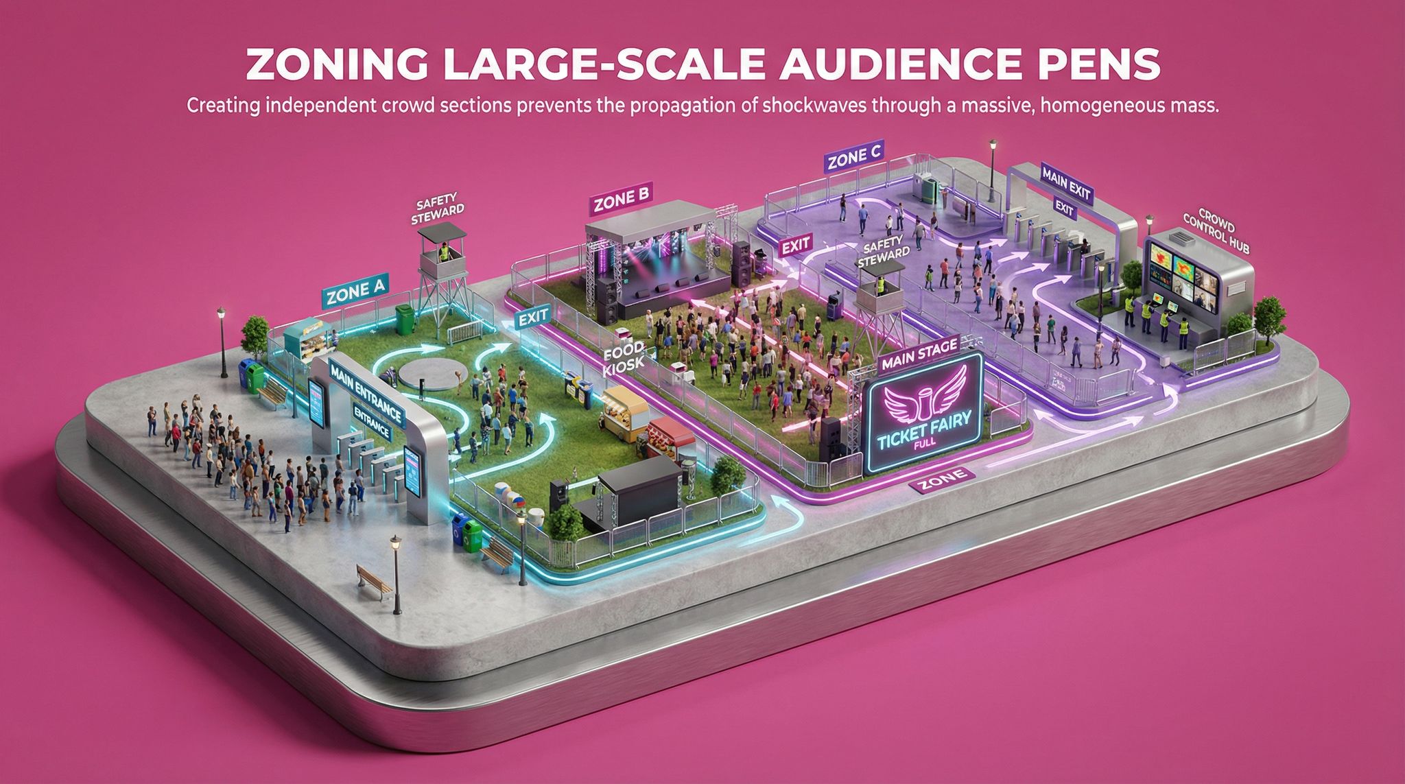 Zoning Large-Scale Audience Pens