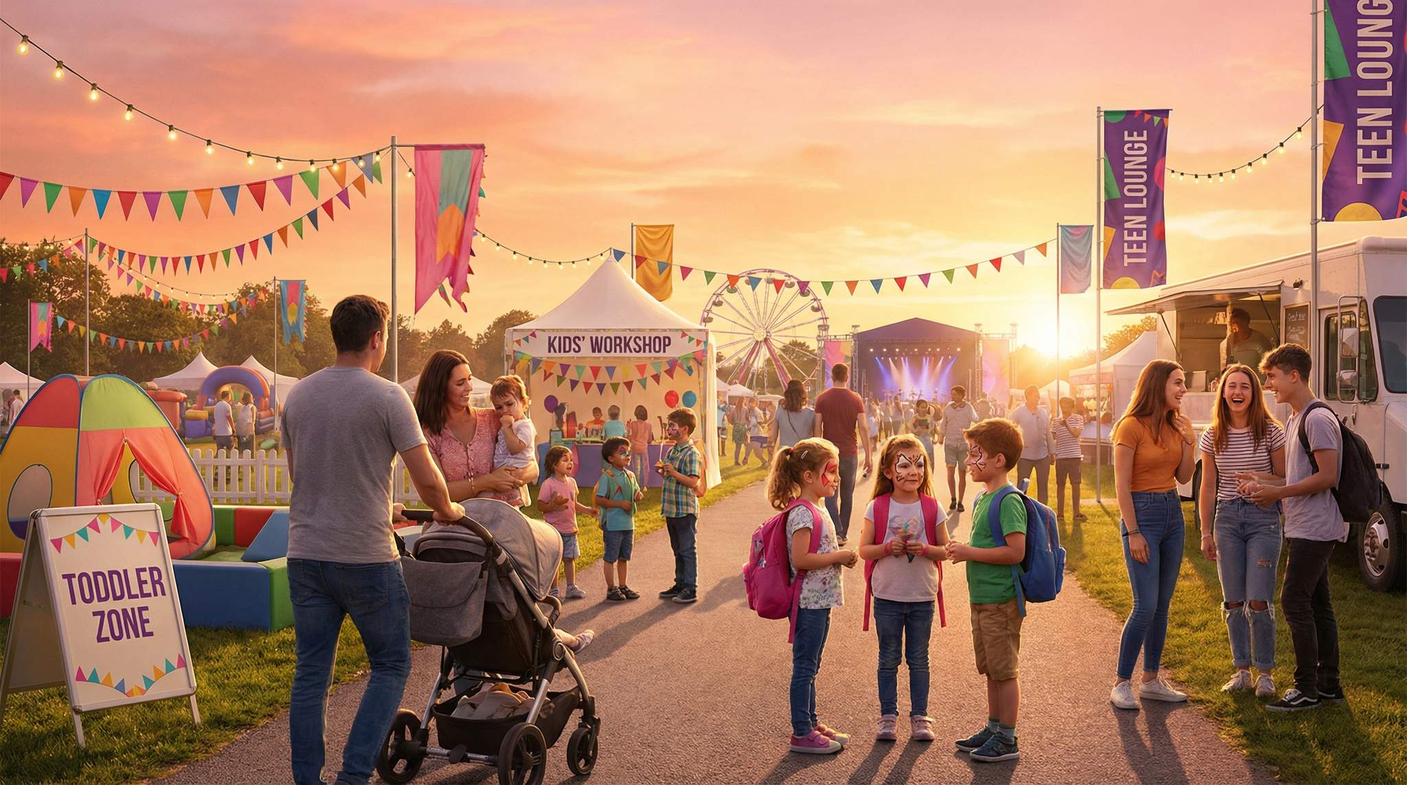 Festival Audience Mapping by Age: Babies, Toddlers, Kids, Tweens, and Teens