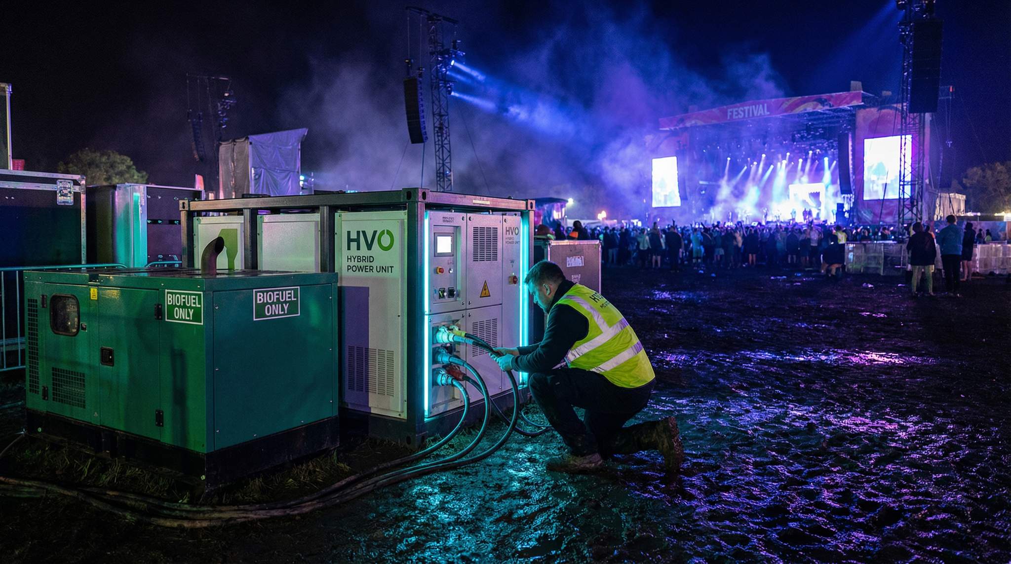 Festival Energy Shifts: How Grid Power, HVO Biofuel and Battery Hybrids Are Transforming Event Power