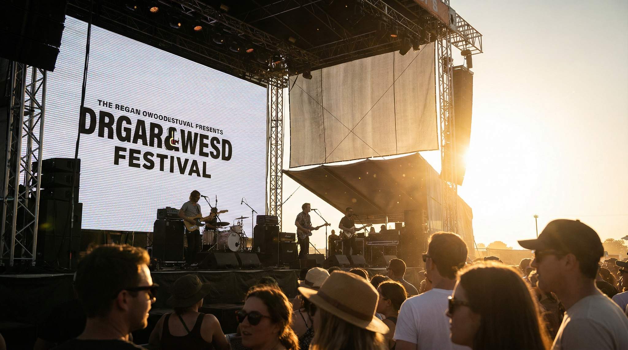 Festival Glare Control: Stage Orientation and Screen Brightness