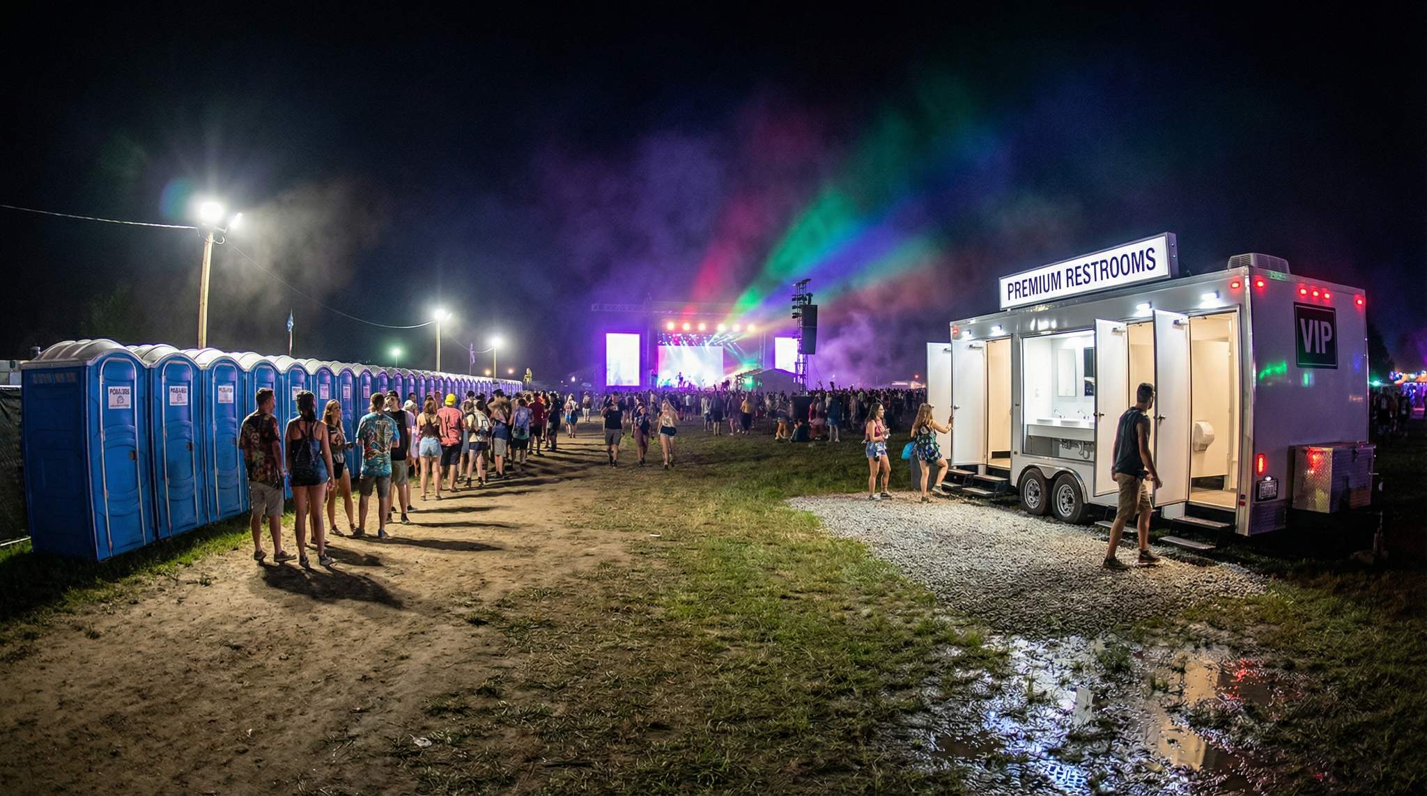 Festival Sanitation: Portable Restroom Trailers vs. Porta-Potties