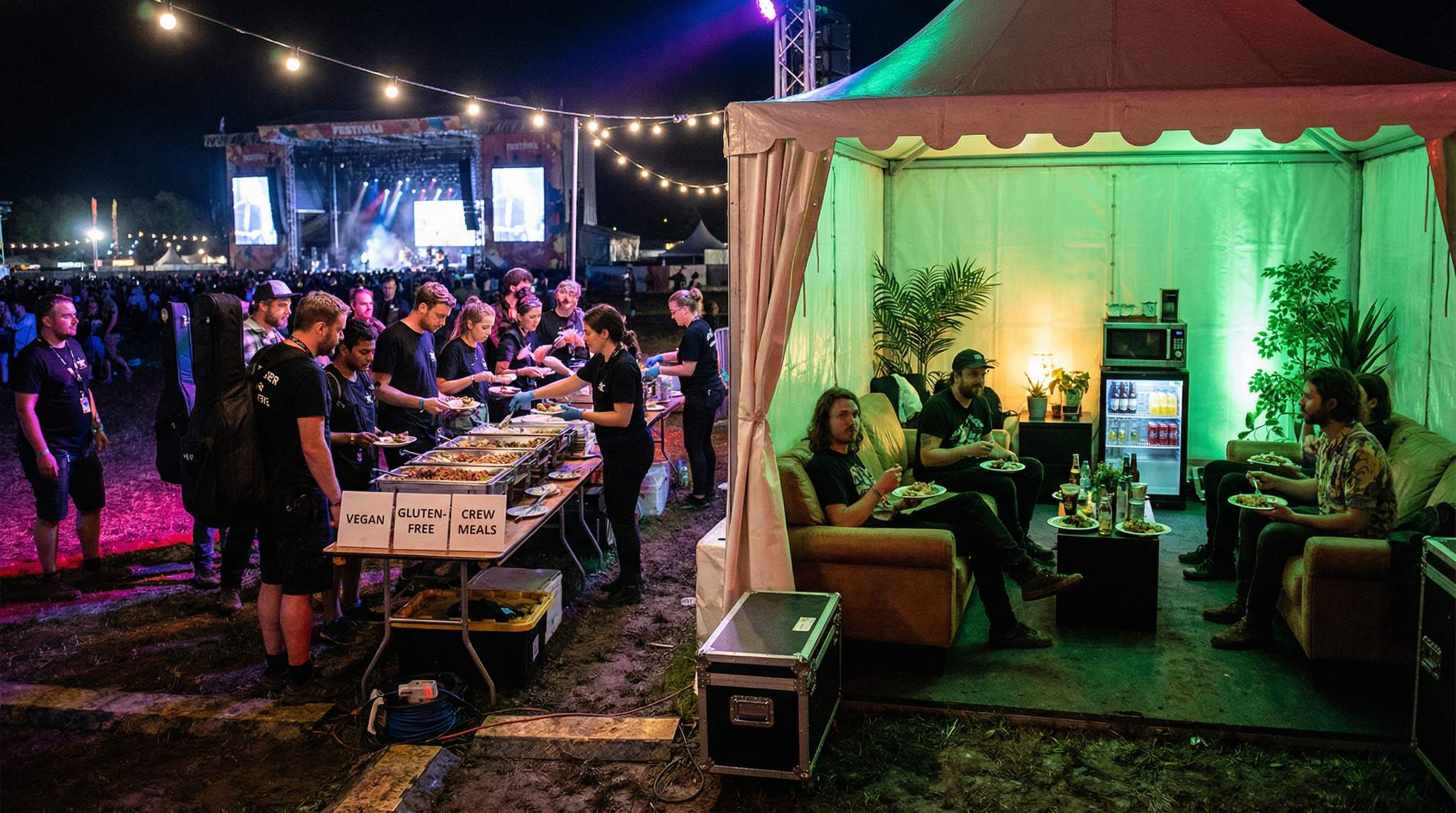 Festival Talent Hospitality: Backstage Catering and Green Room Setup