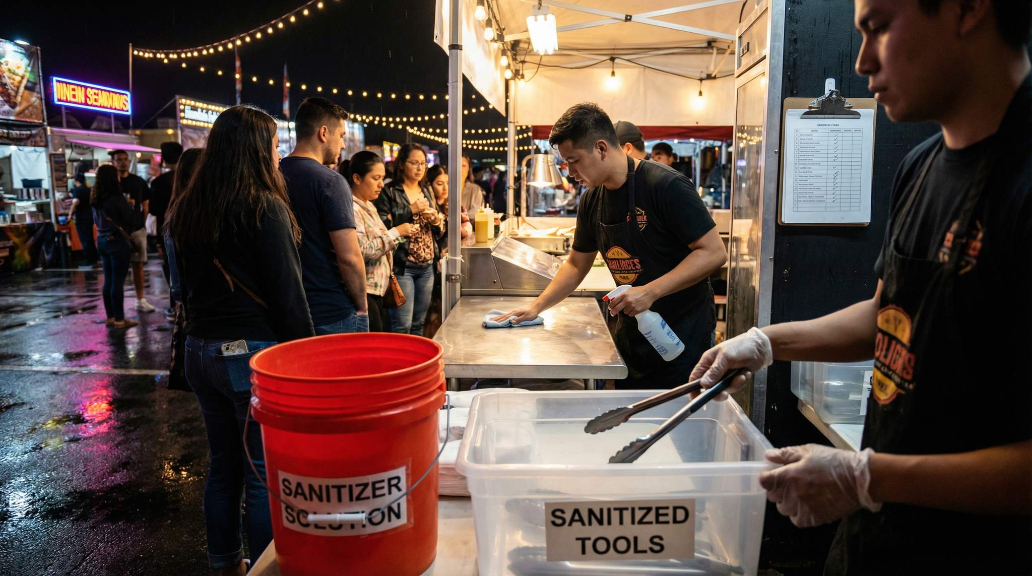 Food Festival Cleaning & Sanitizing SOPs That Survive Rushes