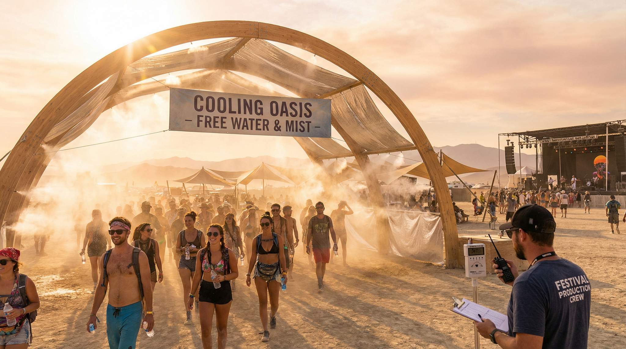 Heat Stress Management at Desert & Tropical Festivals