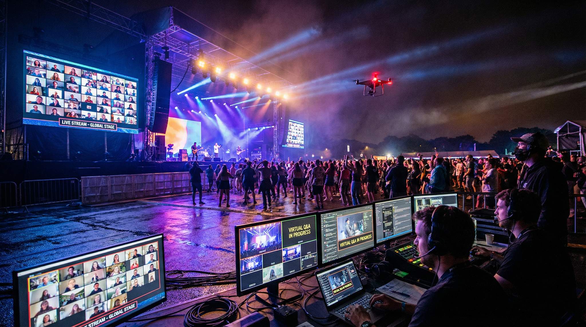 Visual illustration for Hybrid Festival Events: Incorporating Virtual Elements.
