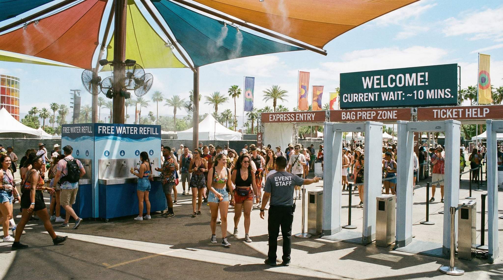 Ingress Architecture for Festivals: Magnetometers Without Mayhem