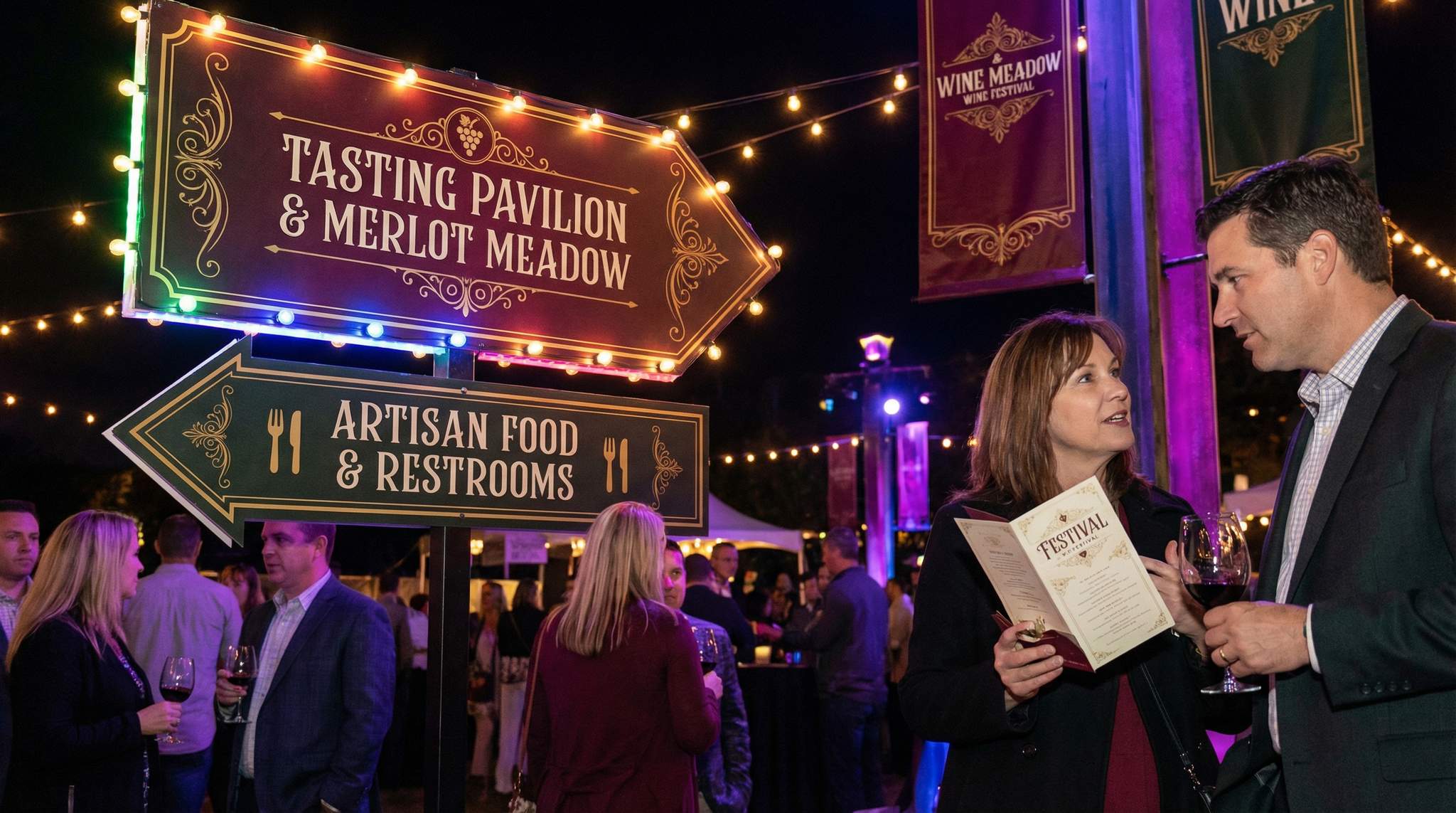 Label-Inspired Brand Identity & Wayfinding for Wine Festivals