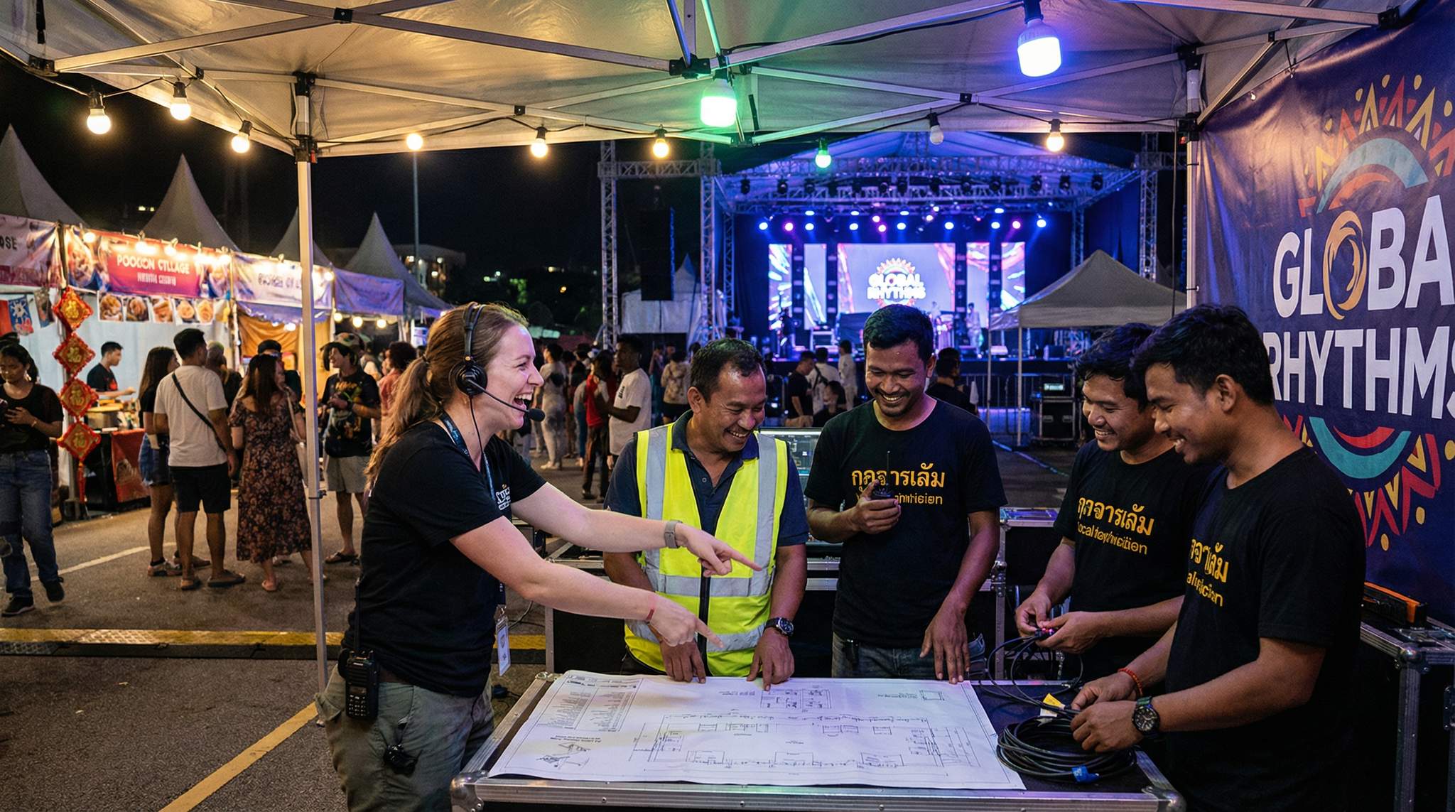 Local Crew and Vendor Collaboration for Festivals Abroad