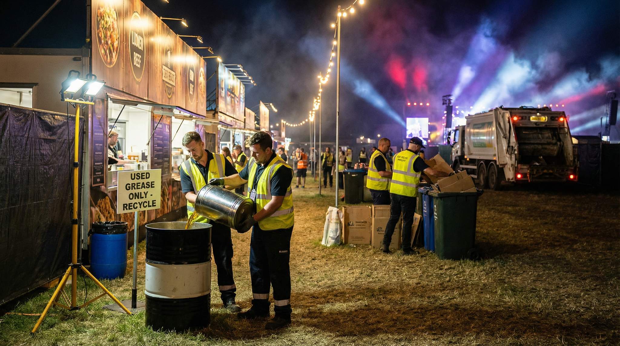 Managing Vendor Waste and Grease Disposal at Festivals