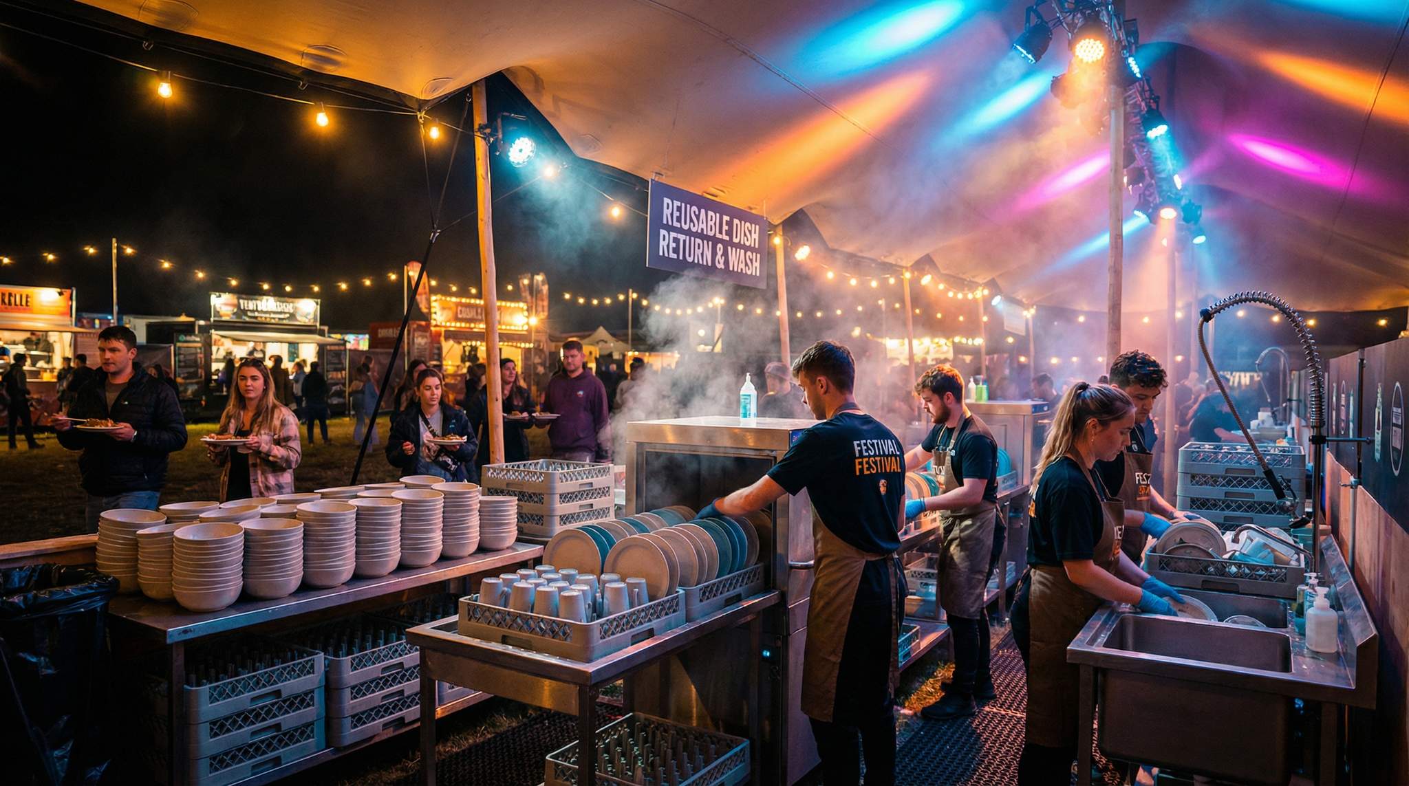 On-Site Dishwashing & Reusable Loops: Designing Wash Stations for Sustainable Food Festivals