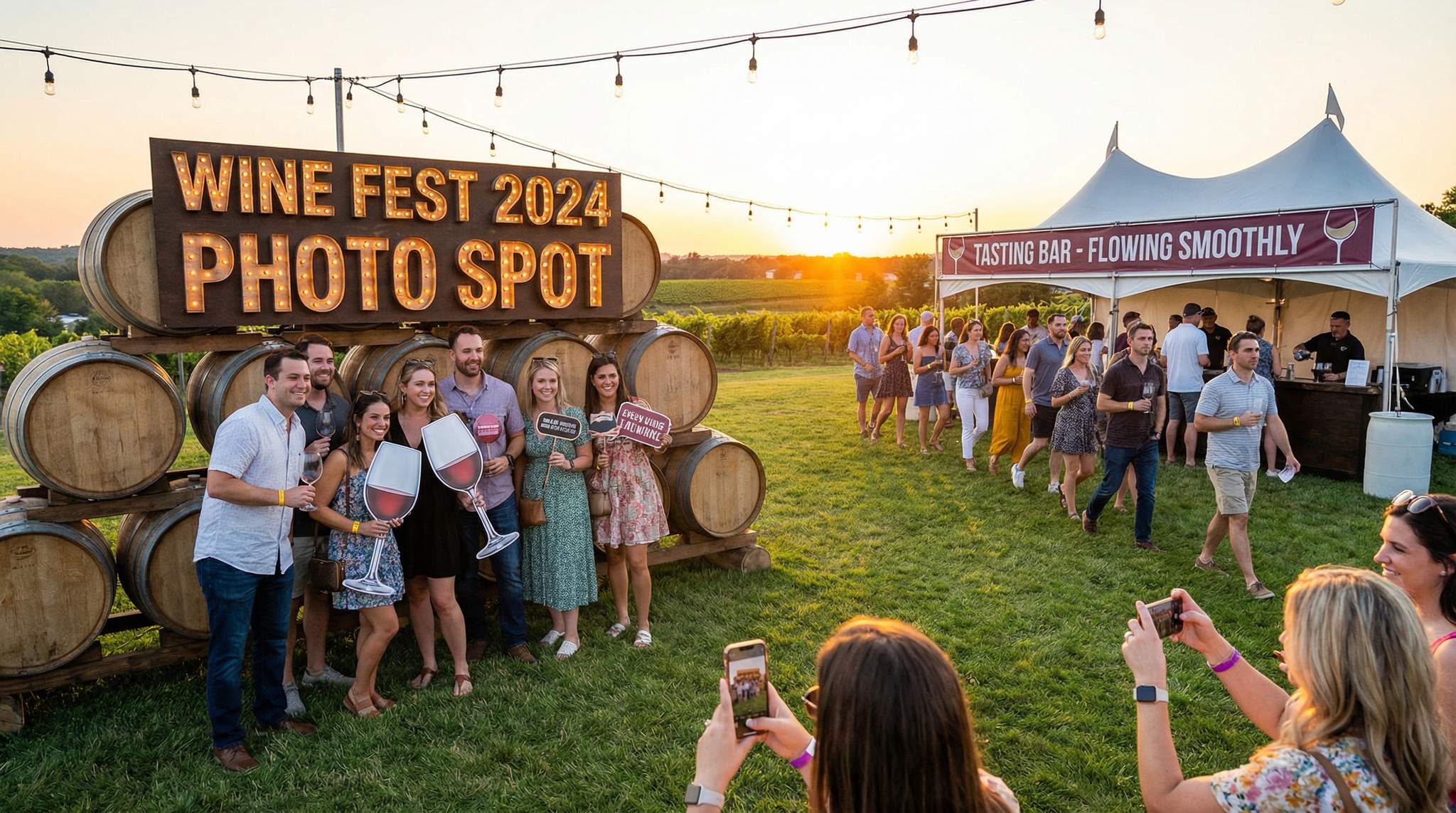 Photo/Video Zones Away from Pour Lines: Keeping Wine Festivals Flowing and Instagrammable