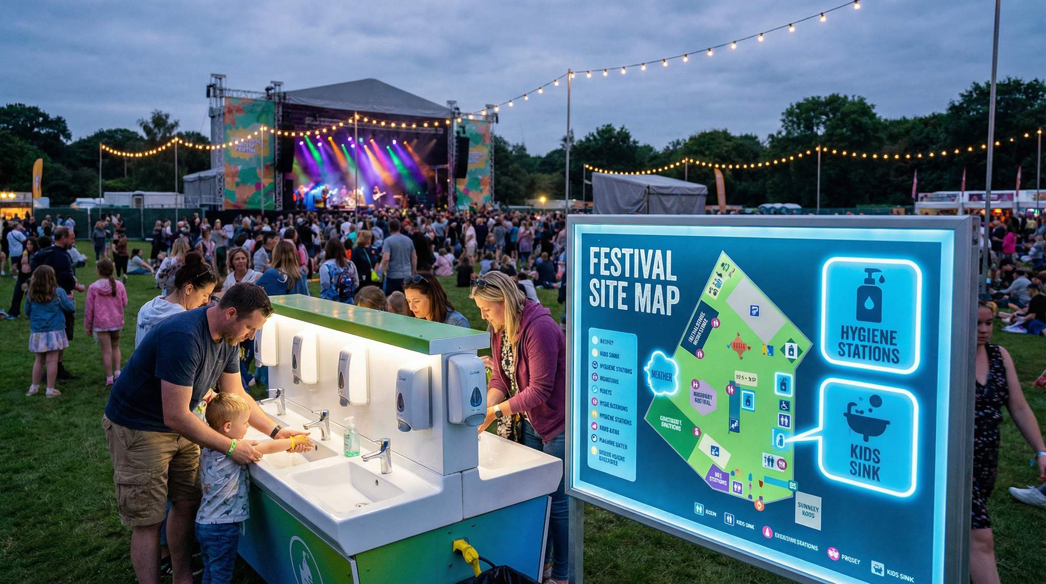 Portable Sink & Sanitiser Maps: Visible Hygiene at Family-Friendly Festivals