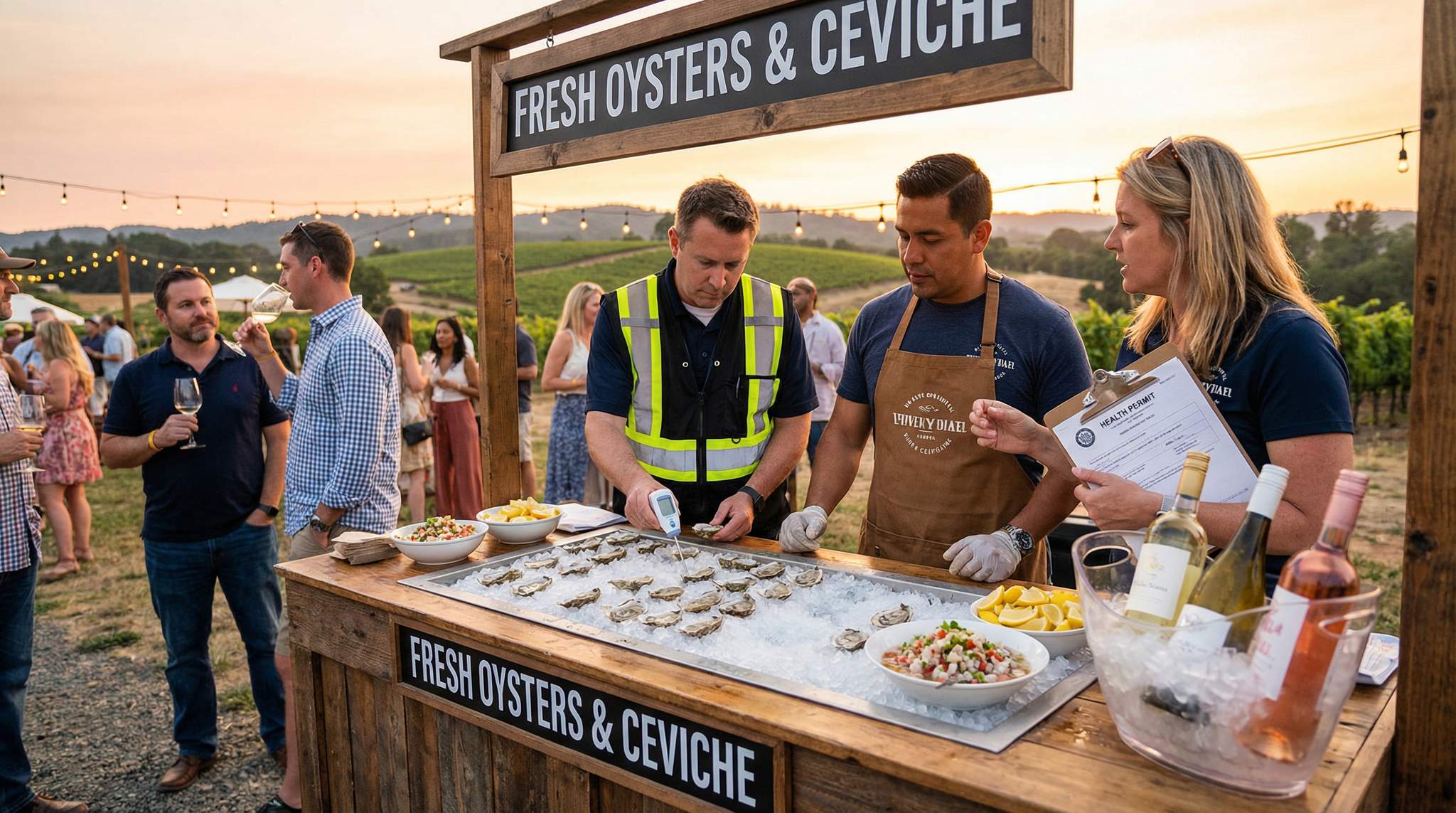 Raw Items & Health Compliance: Safely Serving Oysters and Ceviche at Wine Festivals