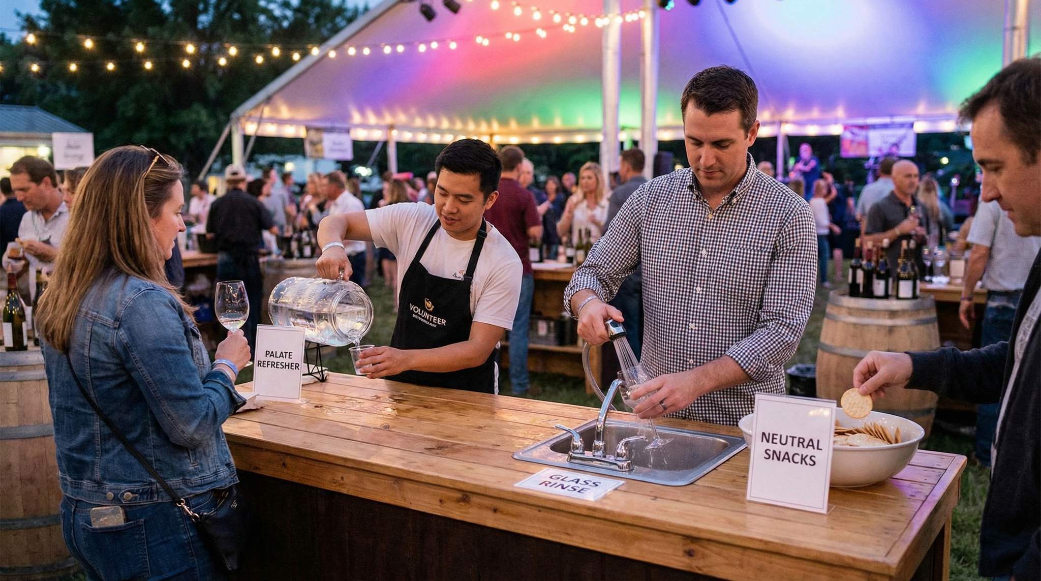 Rinse Stations, Palate Cleansers & Water Placement: Keeping Palates Fresh and Lines Moving at Wine Festivals