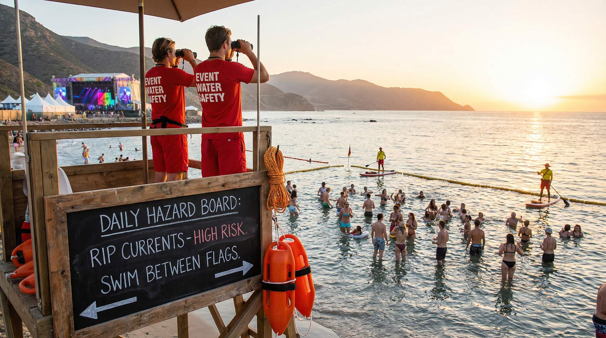 Rip Currents, River Levels & Water Safety: Keeping Remote Festival Swimming Holes Joyous, Not Dangerous