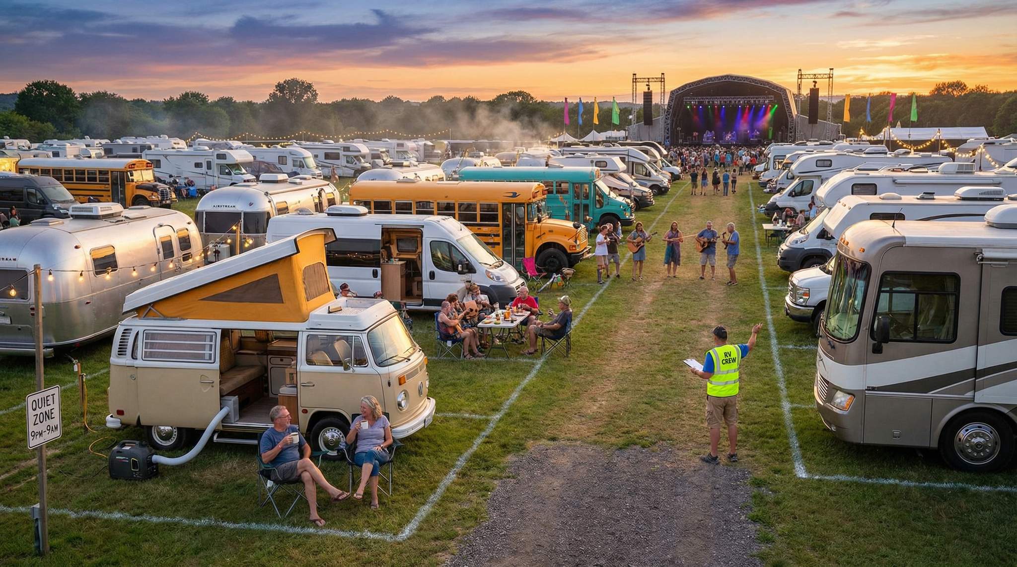 RV and Vanlife at Folk Festivals: Grid Planning, Generators, and Culture