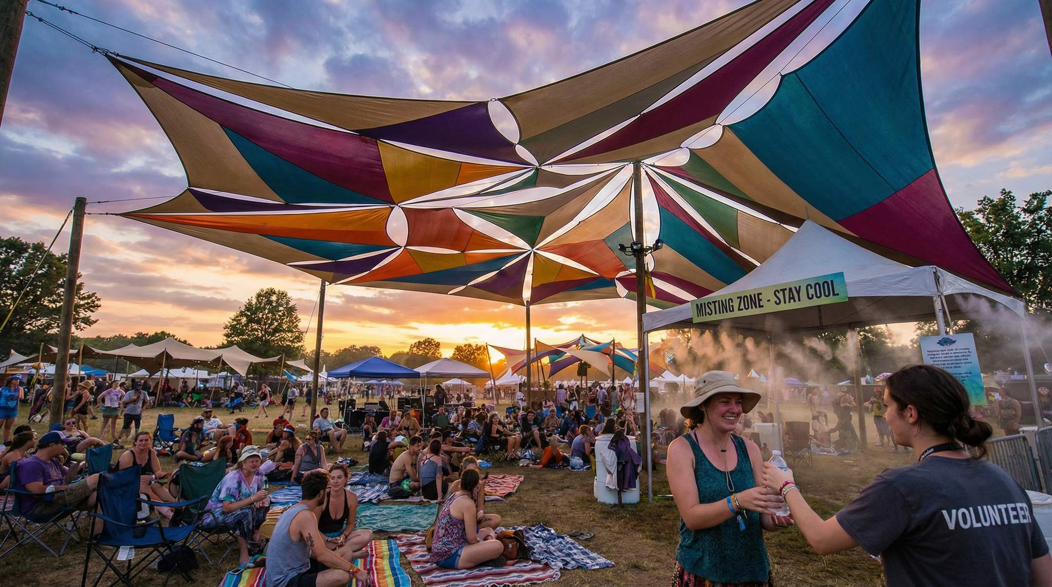Shade Structures and Weather Shelters for Festivals: Ensuring Attendee Comfort and Safety