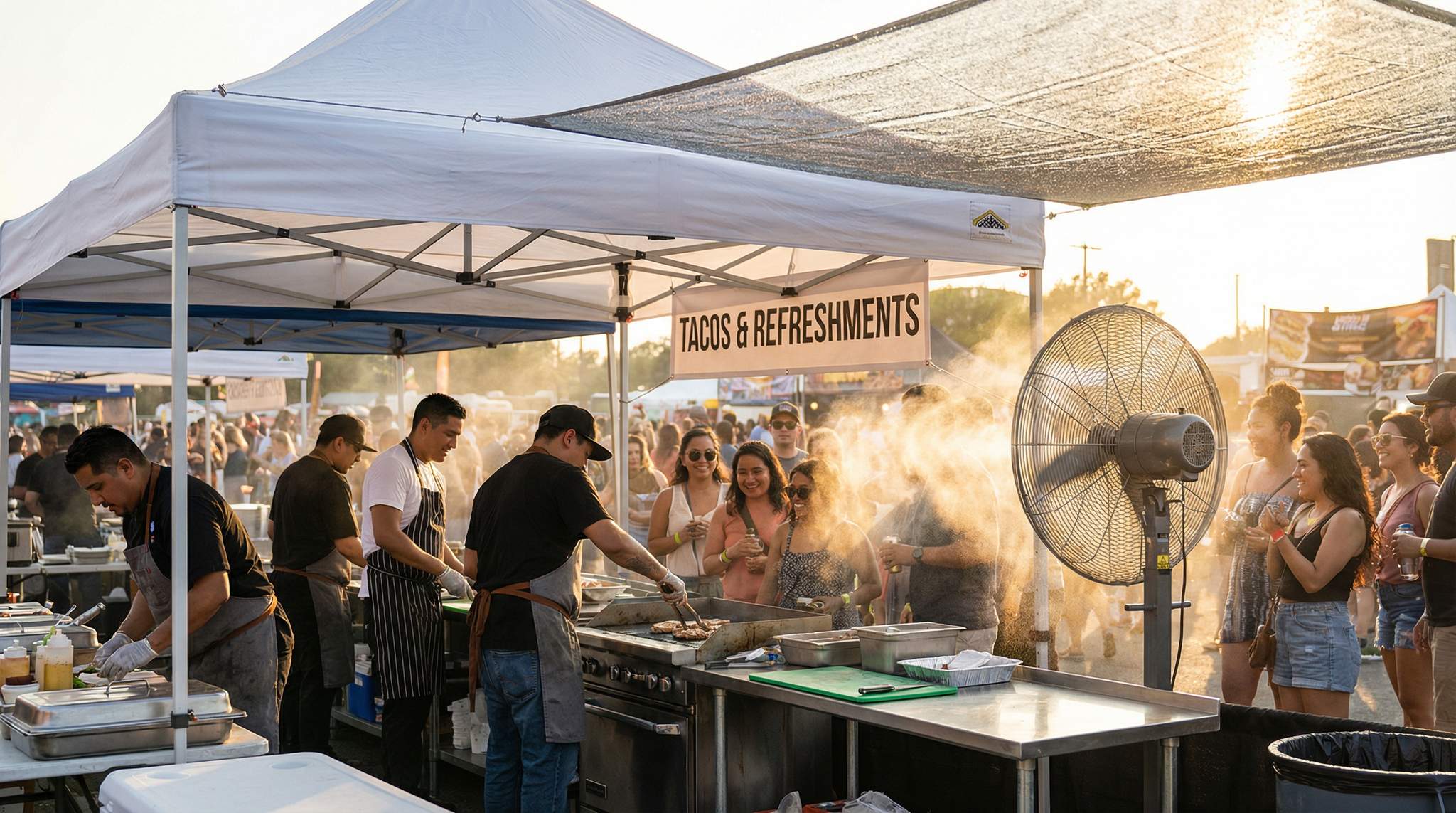 Shade Structures & Cooling Solutions for Food Festival Kitchens