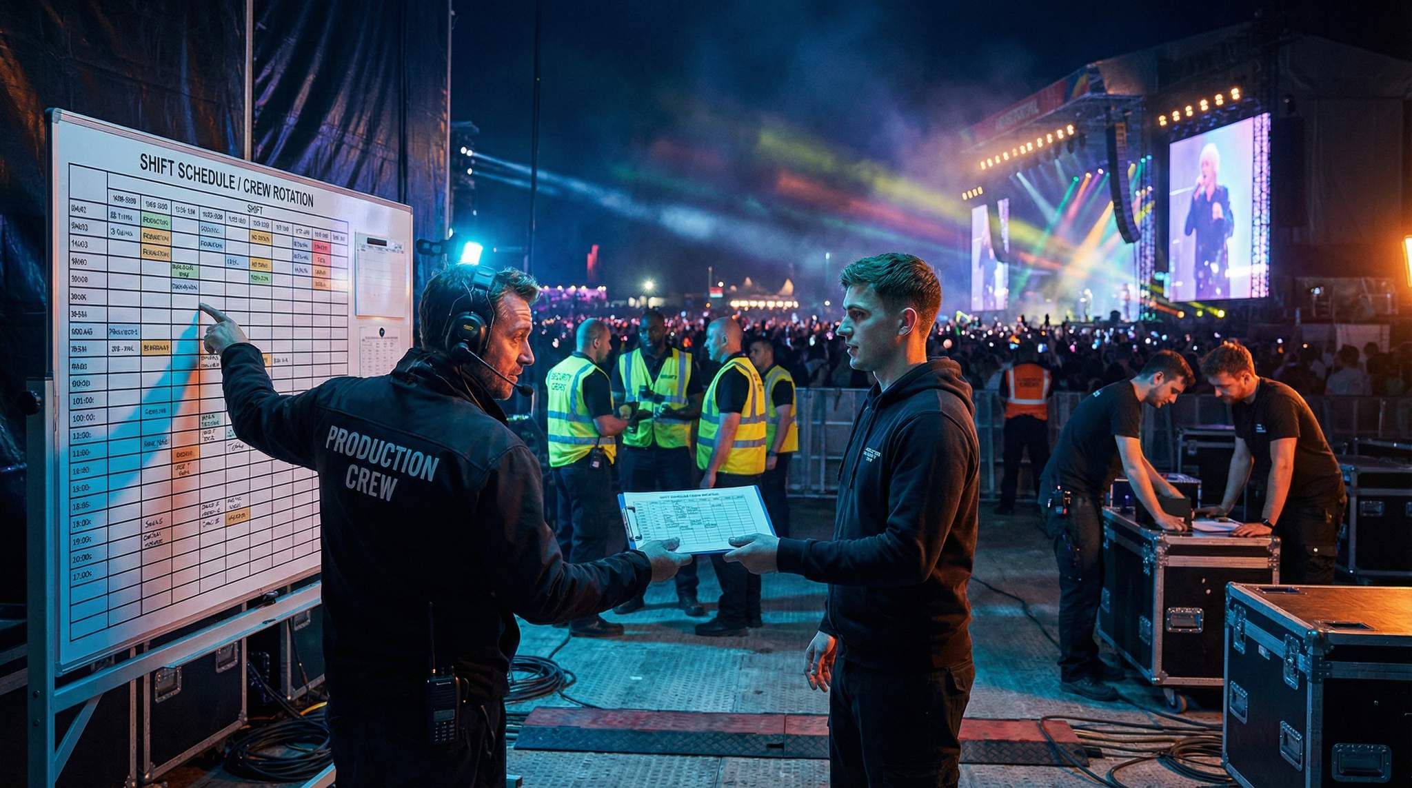 Shift Scheduling and Crew Rotation for Festivals