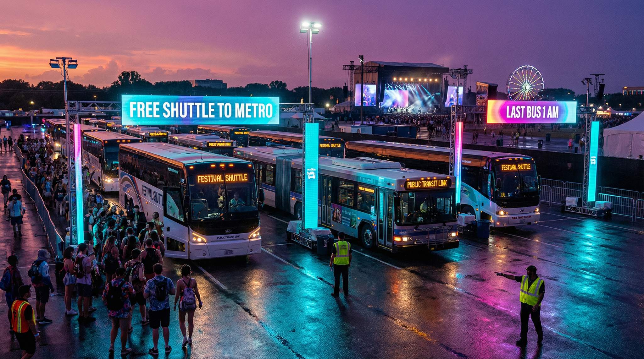 Shuttle Buses and Public Transit Integration for Festivals