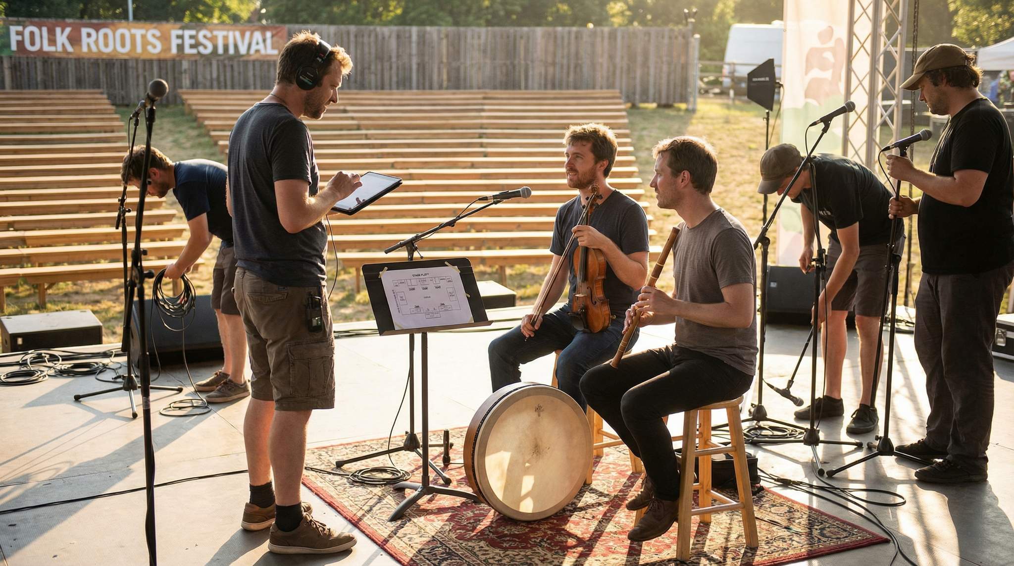 Stage Plots for Acoustic Ensembles: Fiddles, Flutes, and Frame Drums