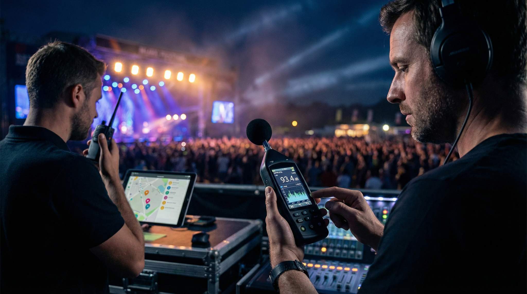 Staying Legal at Festivals: dB Caps and Real-Time Logs