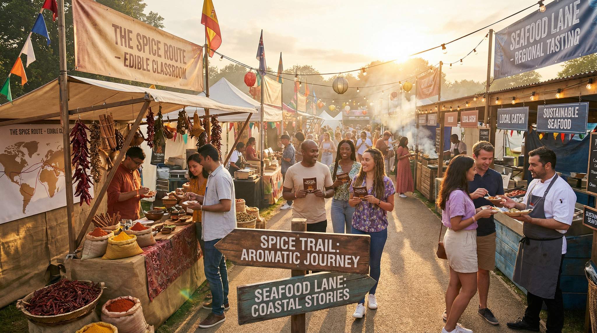Story Trails & Regional Tasting Routes &ndash; Curating Self-Guided Spice Trails and Seafood Lanes to Turn Food Festivals into Edible Classrooms