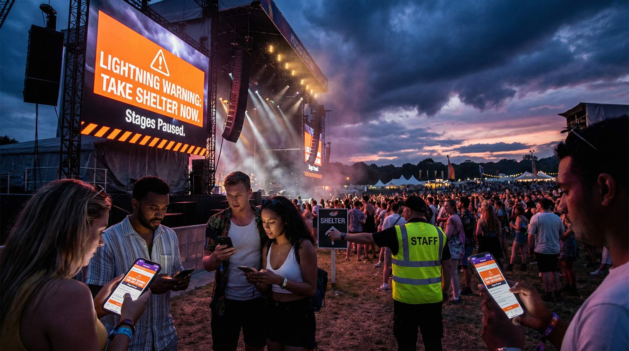 Summer Festival Comms that Travel: Heat Alerts & Lightning Warnings