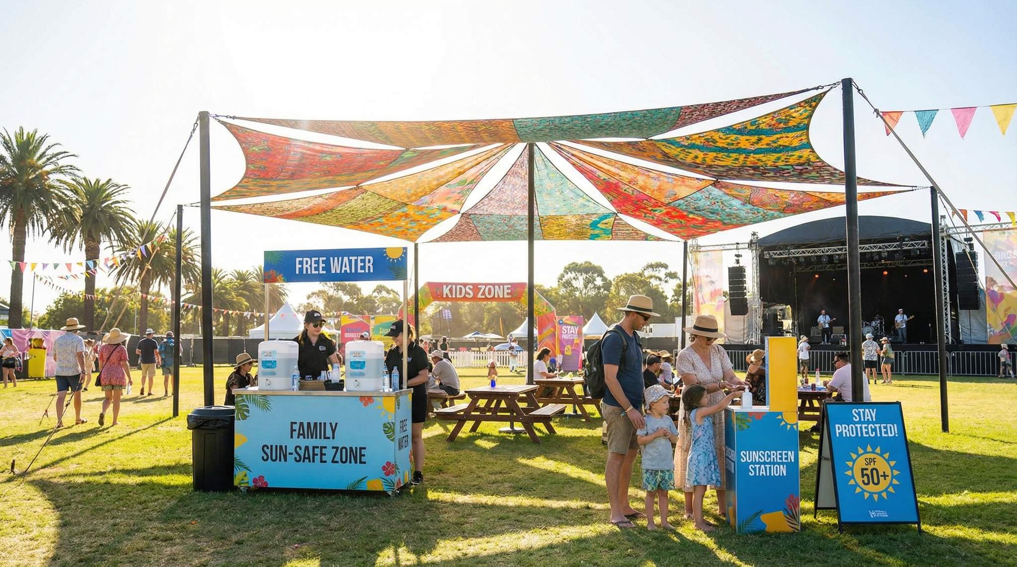 Sun-Safe Amenities for Families at Summer Festivals