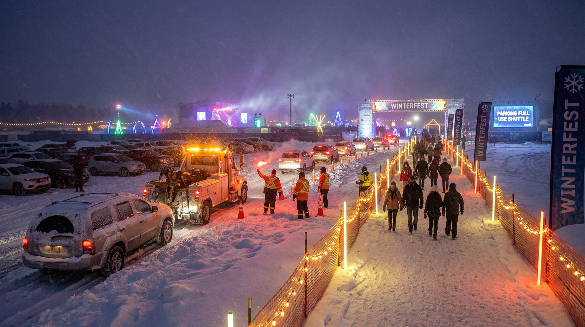 Traffic Plans on Snow: Winter Festival Parking and Pedestrian Safety