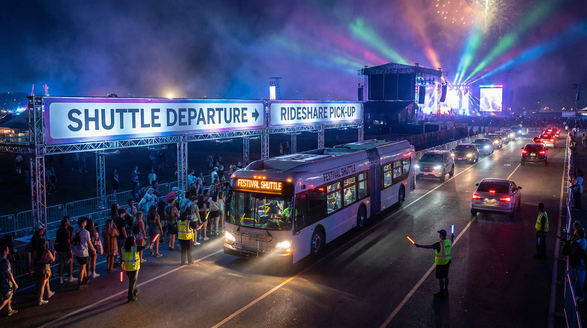 Transit & Egress in Holiday Traffic: Staggered Finales, Shuttles, and Smooth Exits for Summer Festivals