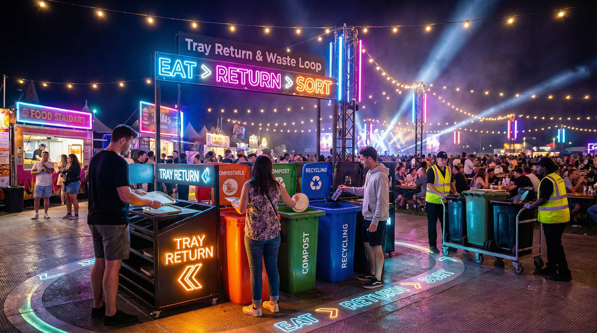 Tray Return & Waste Flow Design: Clear Loops for Effortless Tidiness at Food Festivals
