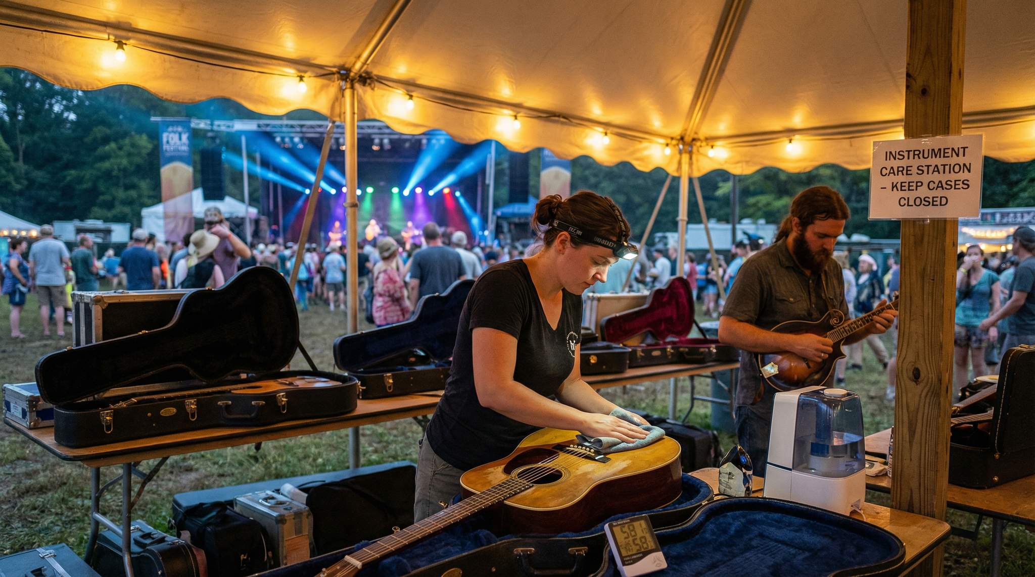 Tuning and Humidity: Caring for Wooden Instruments at Outdoor Folk Festivals
