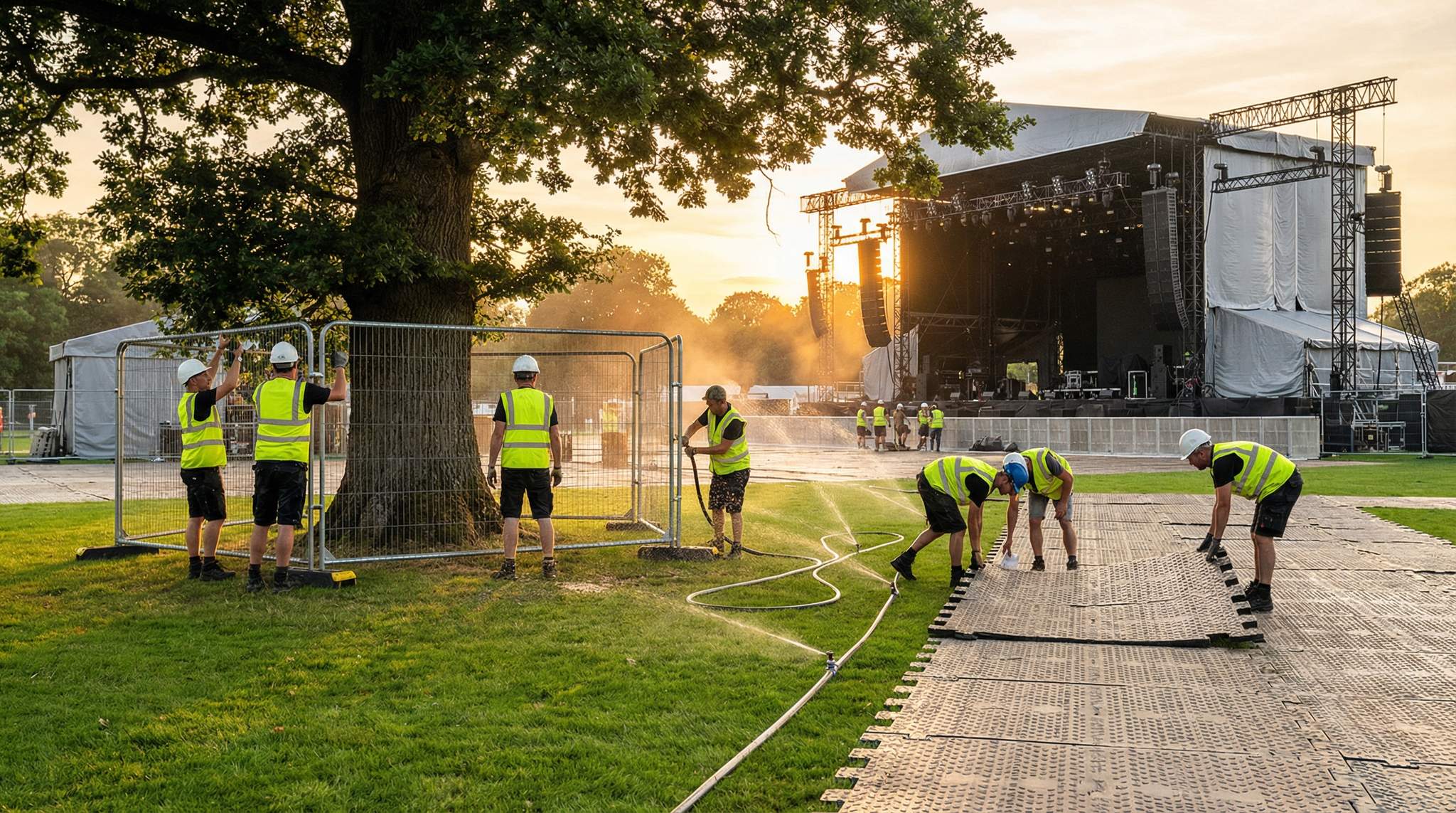 Turf and Trees at Festivals: Irrigation and Root Protection Strategies