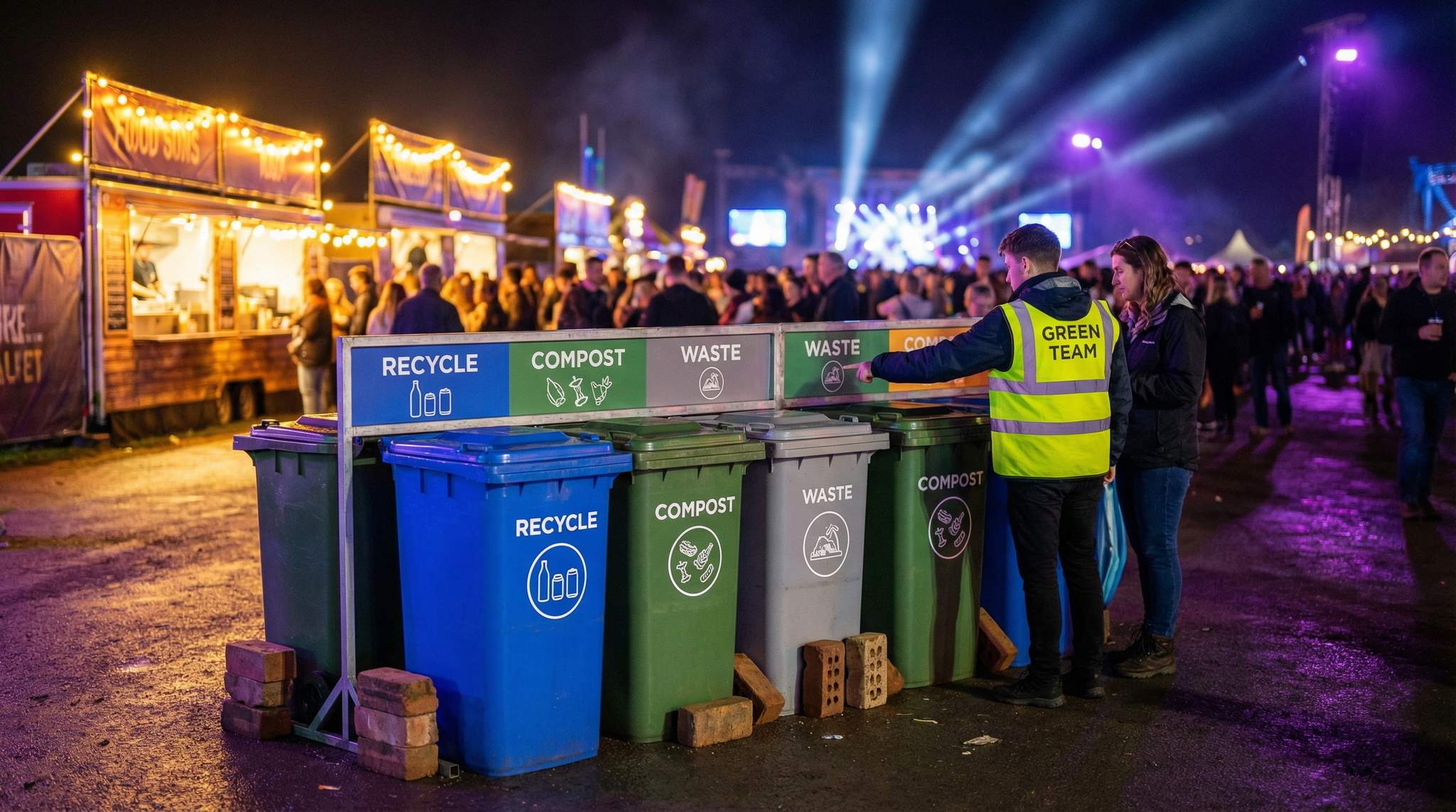 Waste Stations & Composting with Wind Control: Keeping Food Festivals Tidy