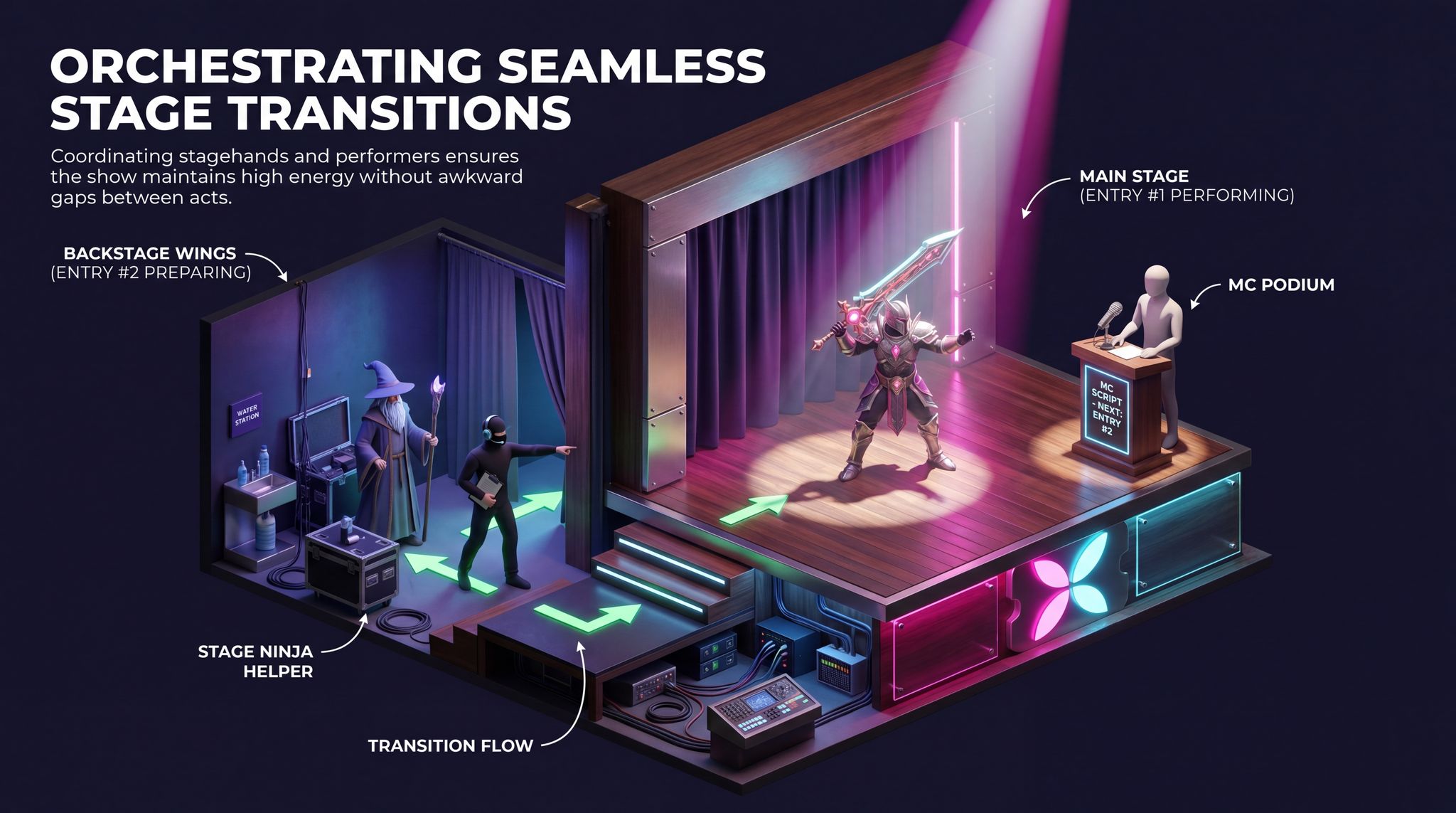 Orchestrating Seamless Stage Transitions