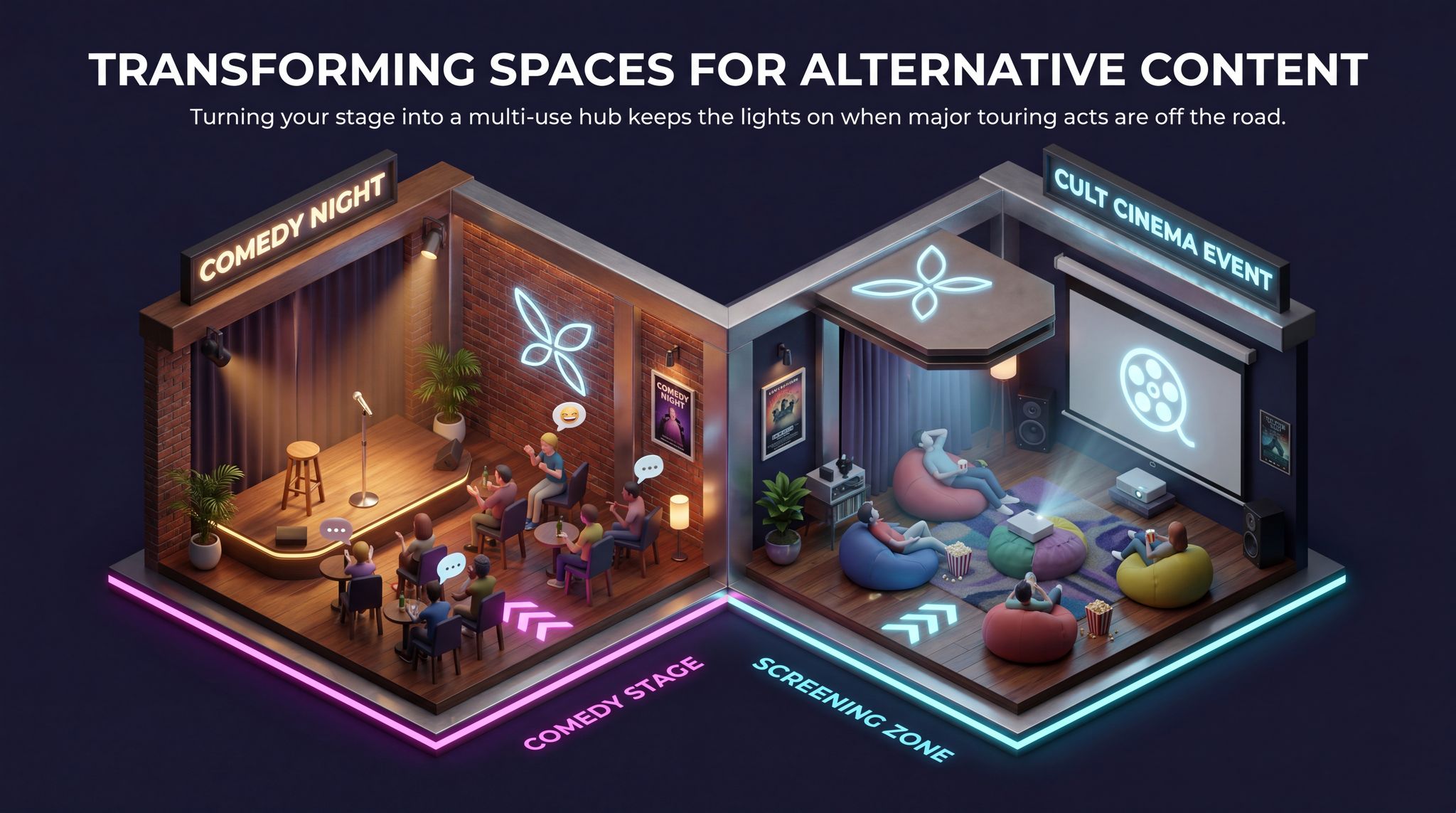 Transforming Spaces for Alternative Content