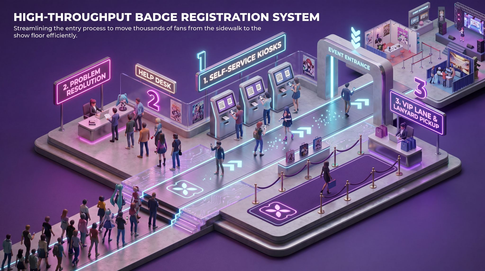 High-Throughput Badge Registration System