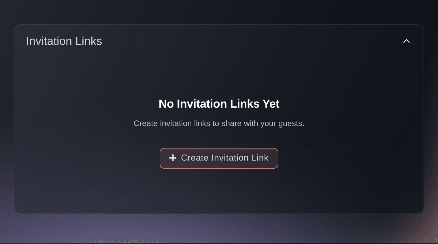 Ticket Fairy Invitation Links section with no links yet and the Create Invitation Link button