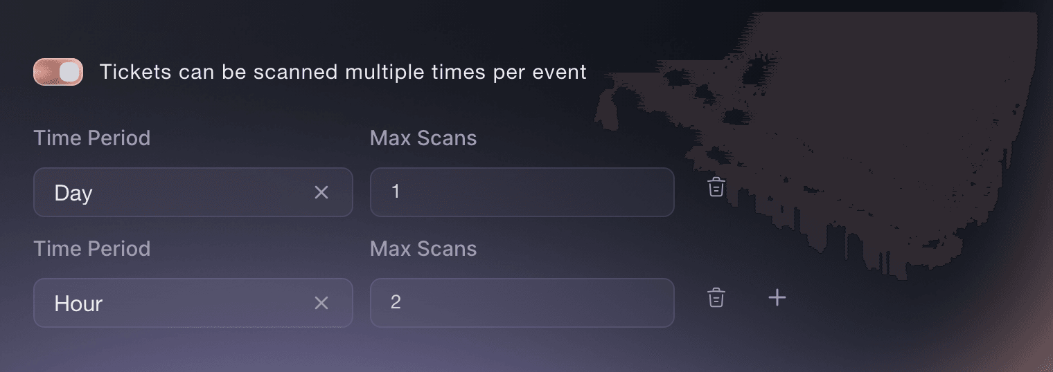 Ticket Fairy Ticket Rules with daily and hourly repeat-scan limits